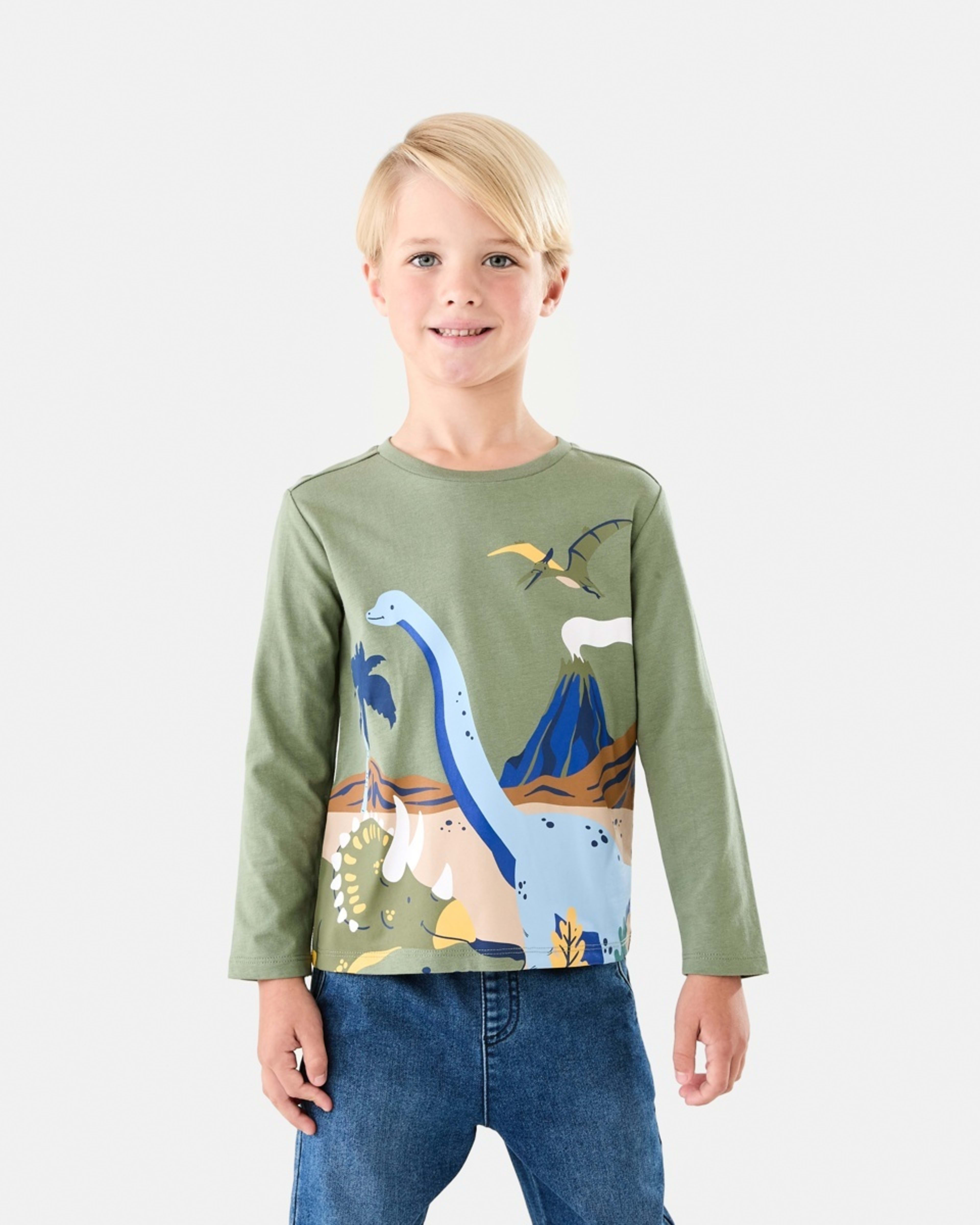 1 Long Sleeve Print T-shirt Gre Dinola, 1 of 8