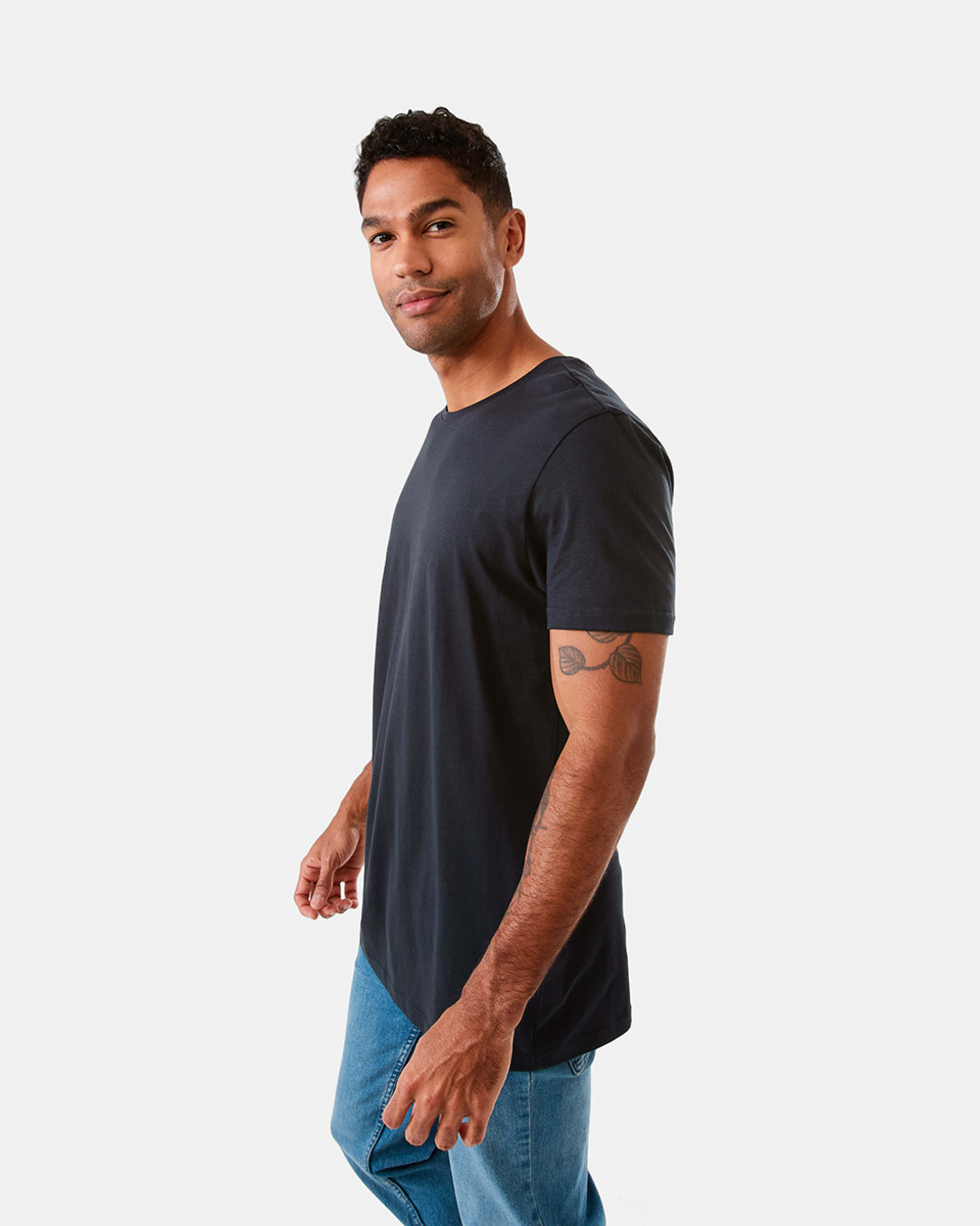 2 Australian Grown Cotton Longline T-shirt Eclipse, 2 of 6