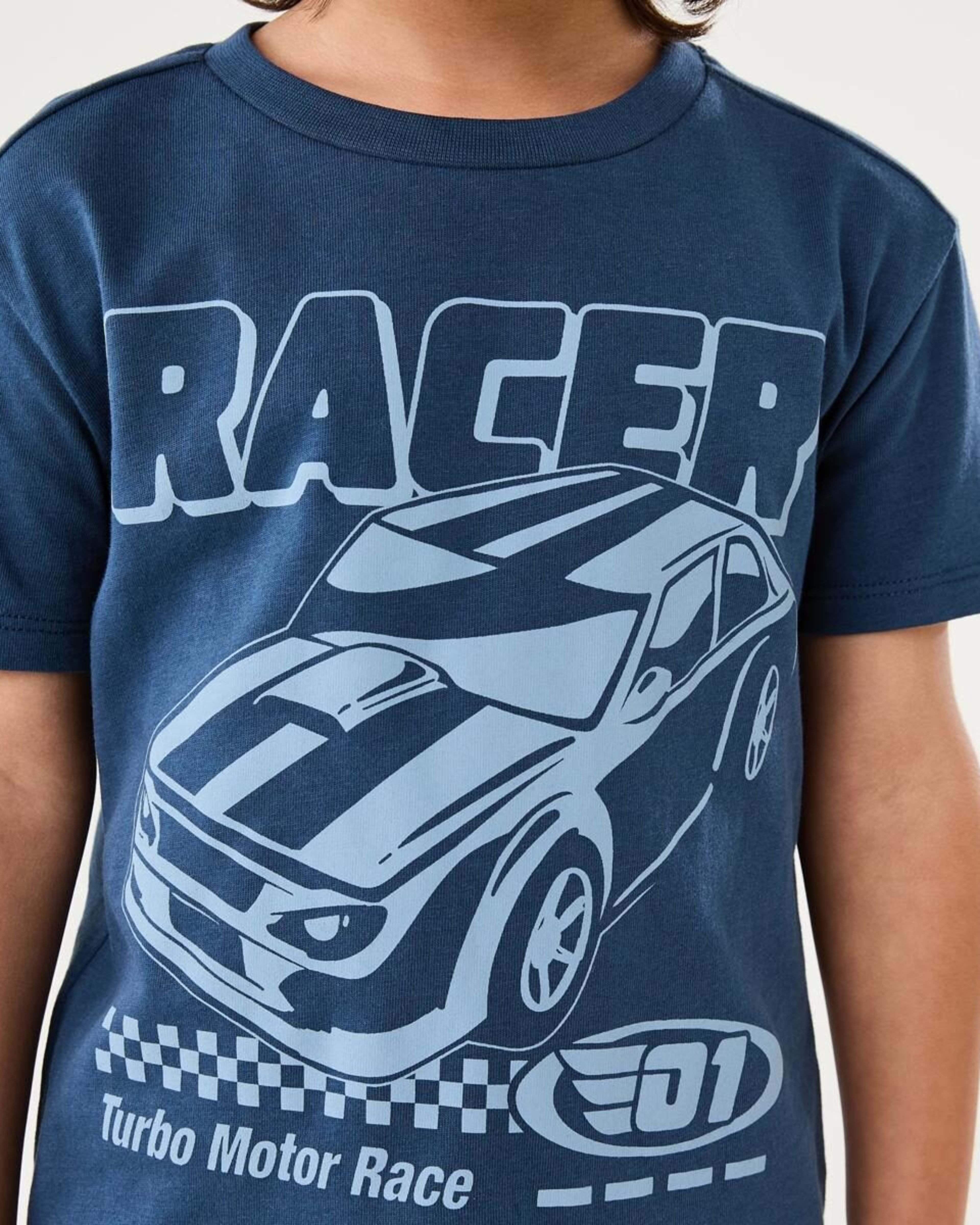 4 Chest Print T-shirt NAVY RACER CAR, 4 of 6