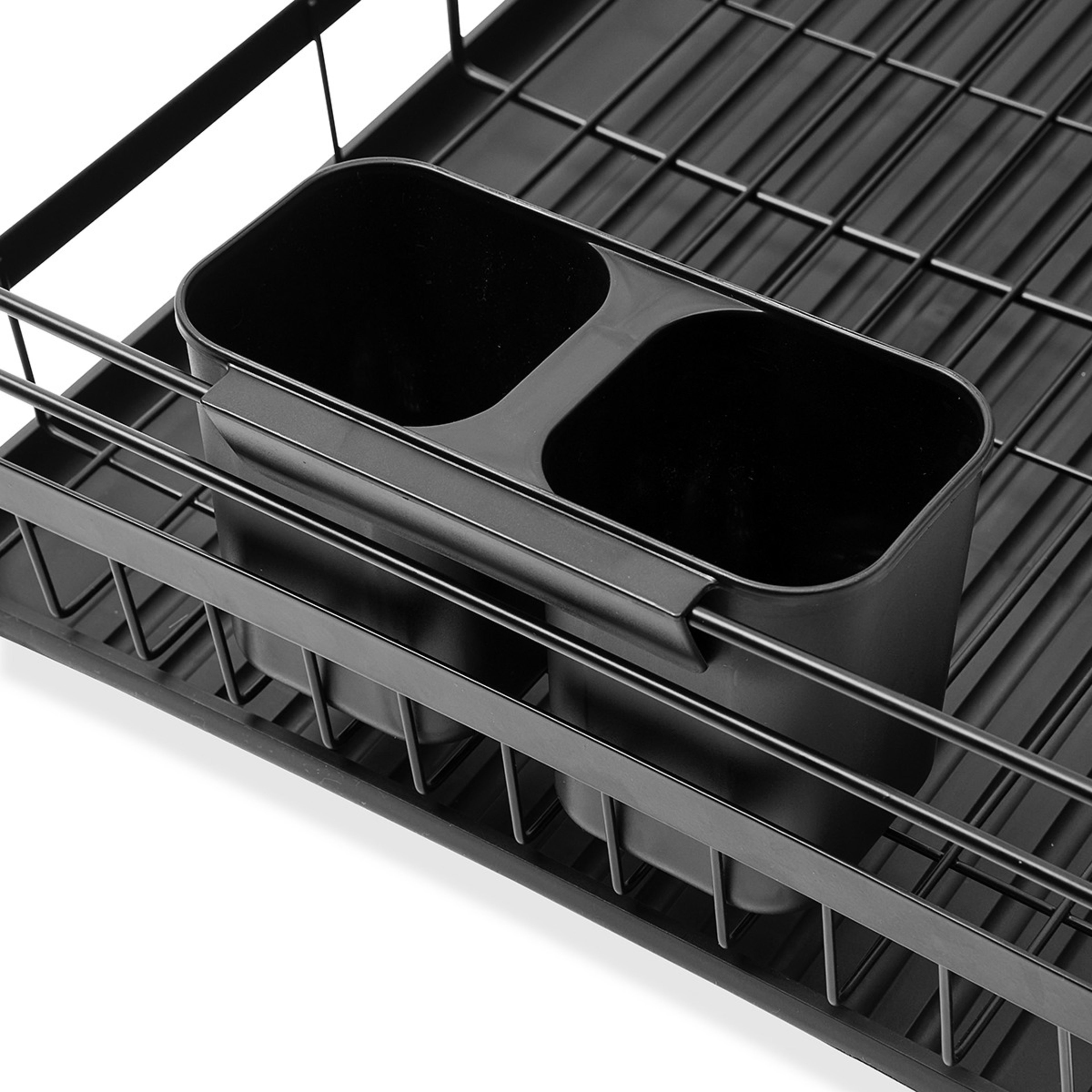 9 2 Tier Dish Rack - Black, 9 of 10