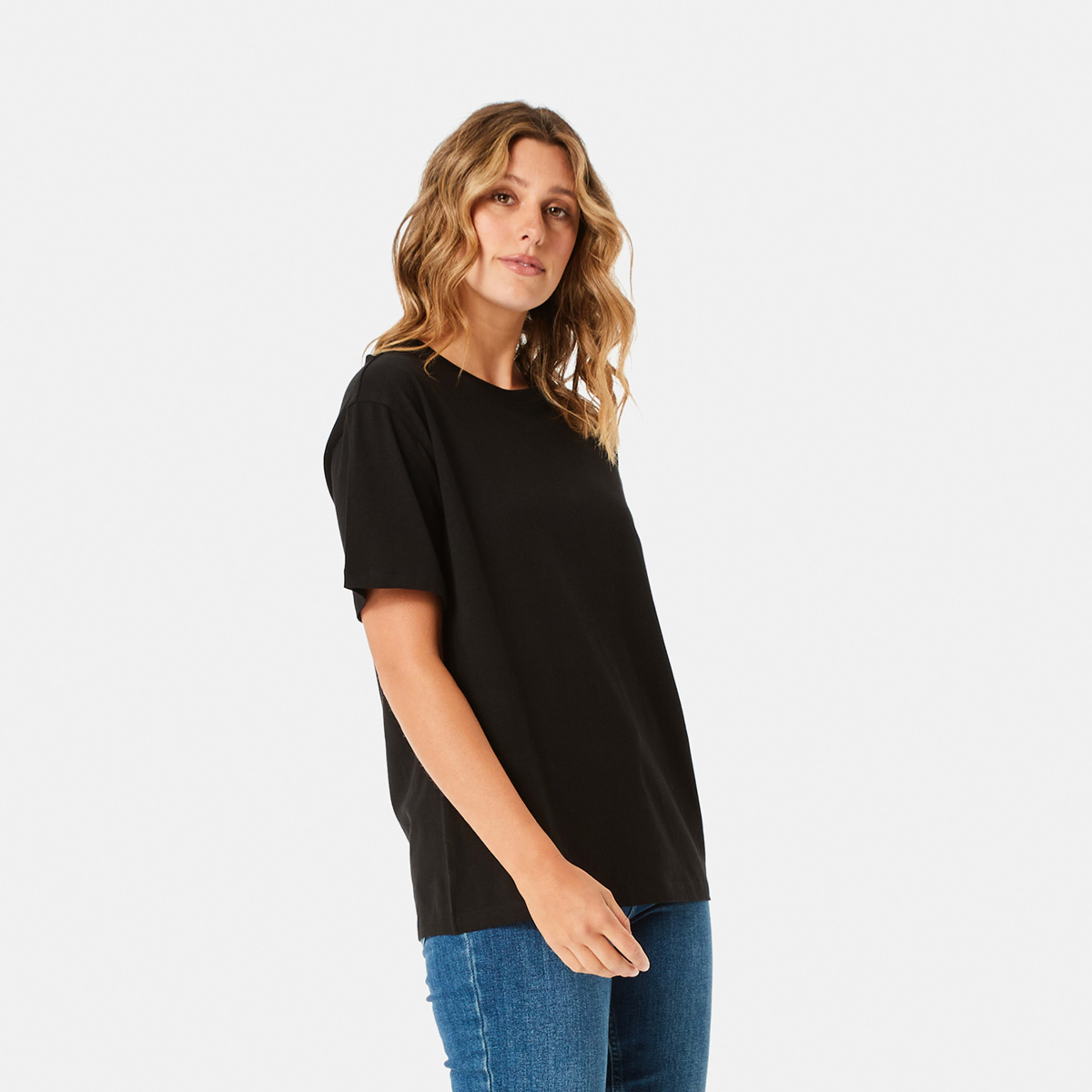 2 Short Sleeve Oversized Boyfriend T-Shirt Black, 2 of 4