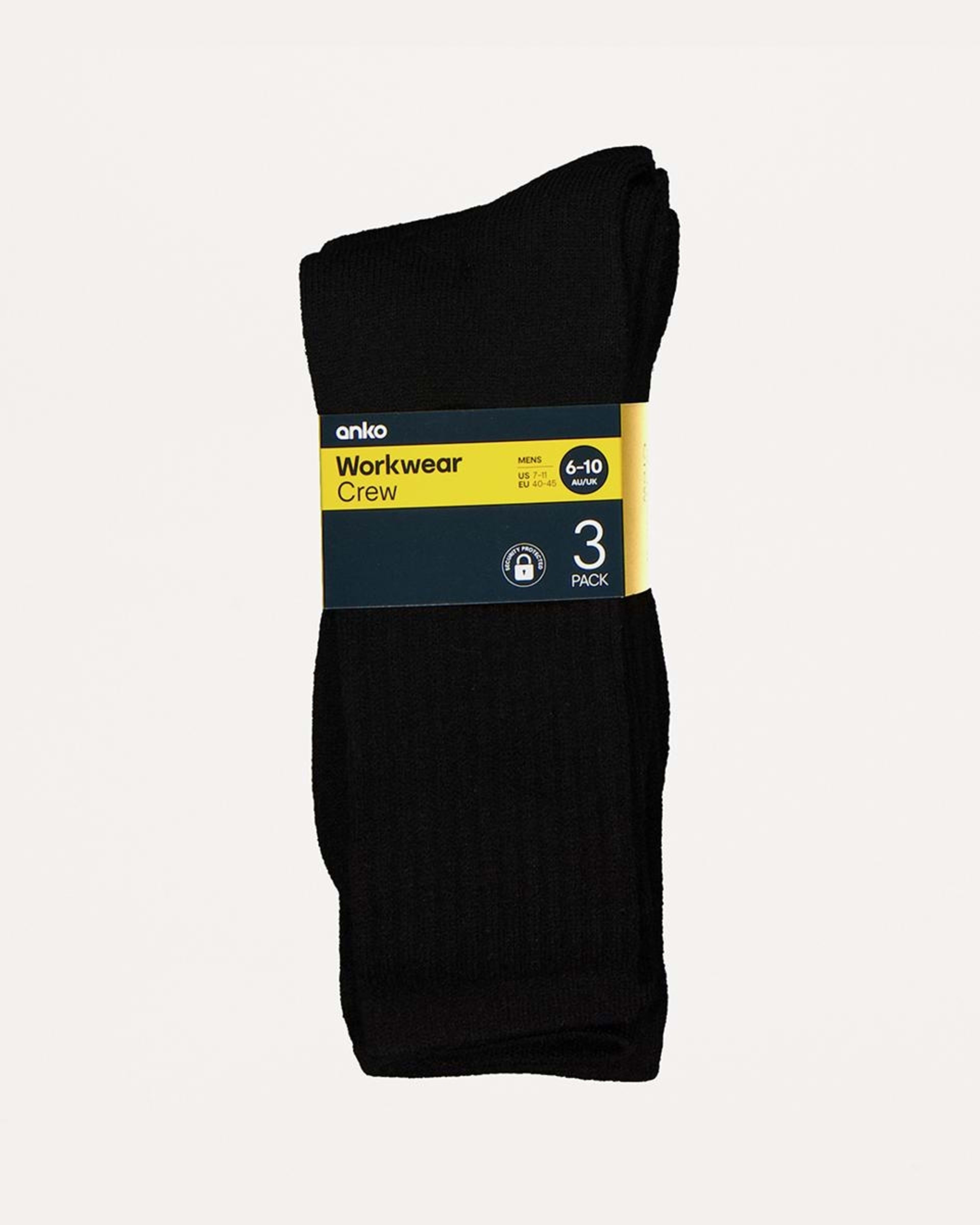 3 3 Pack Work Socks BLACK, 3 of 3