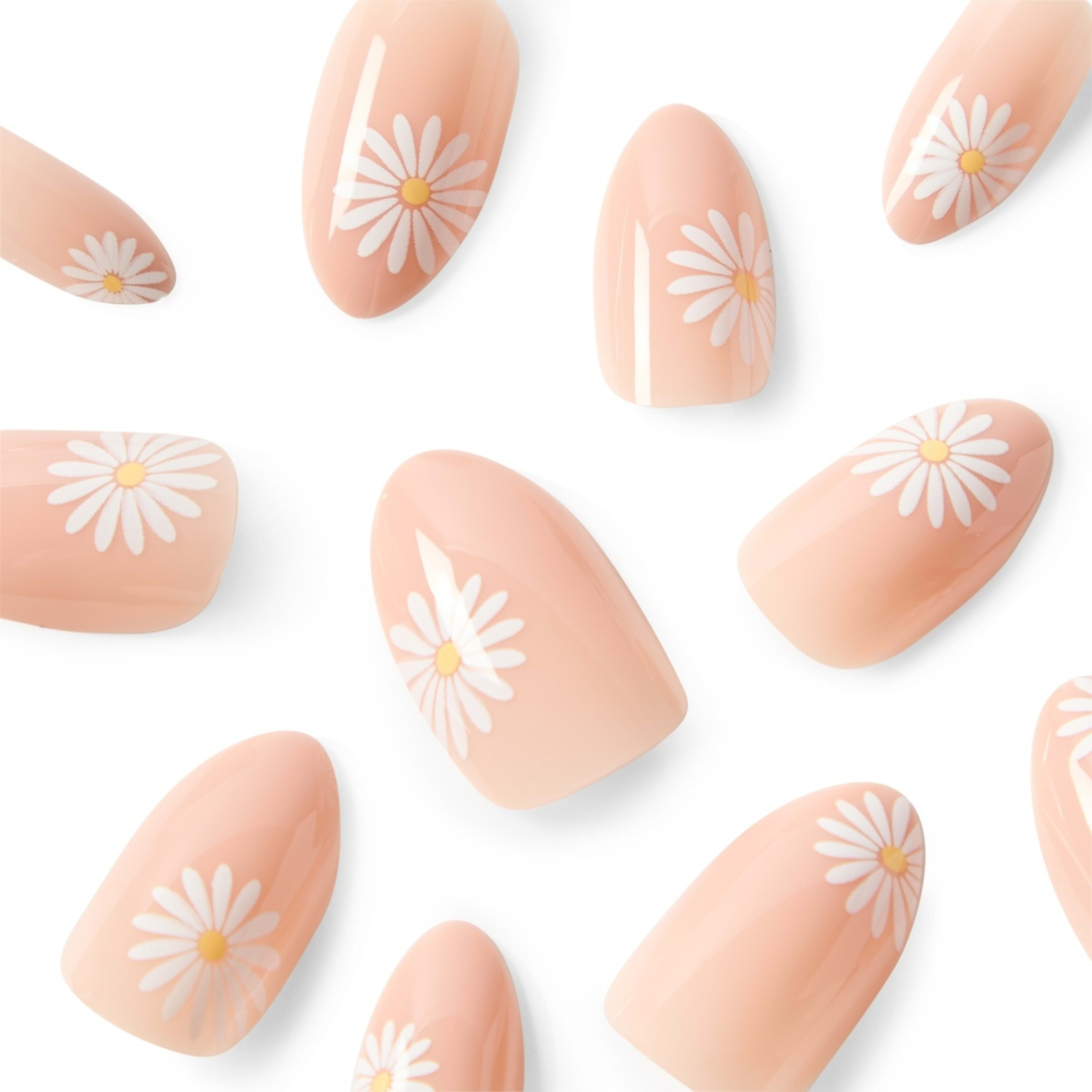 3 OXX Cosmetics 24 Pack Artificial Nails with Adhesive - Almond Shape, Daisy, 3 of 4