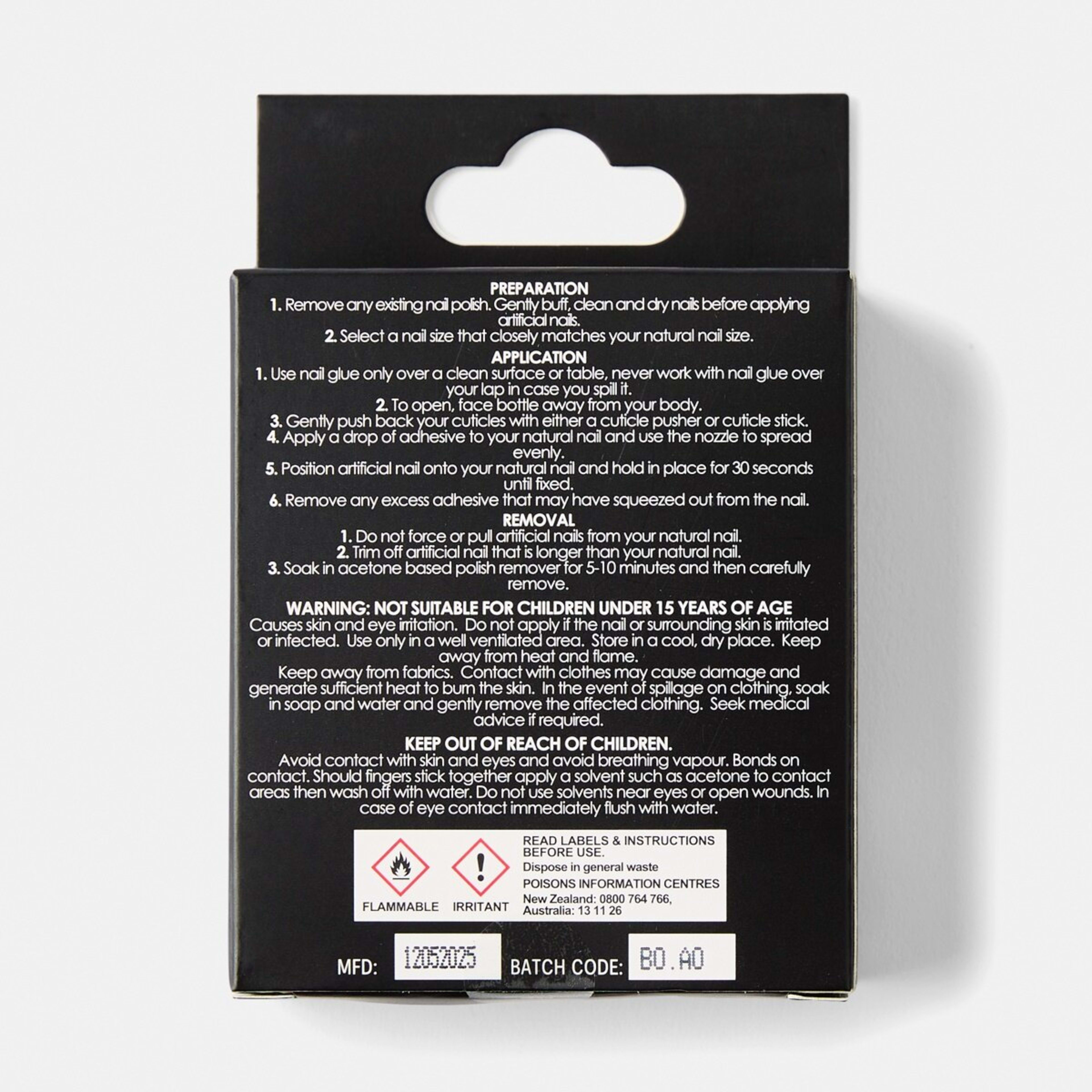 2 OXX Cosmetics 24 Pack Artificial Nails with Adhesive - Coffin Shape, Nude, 2 of 5