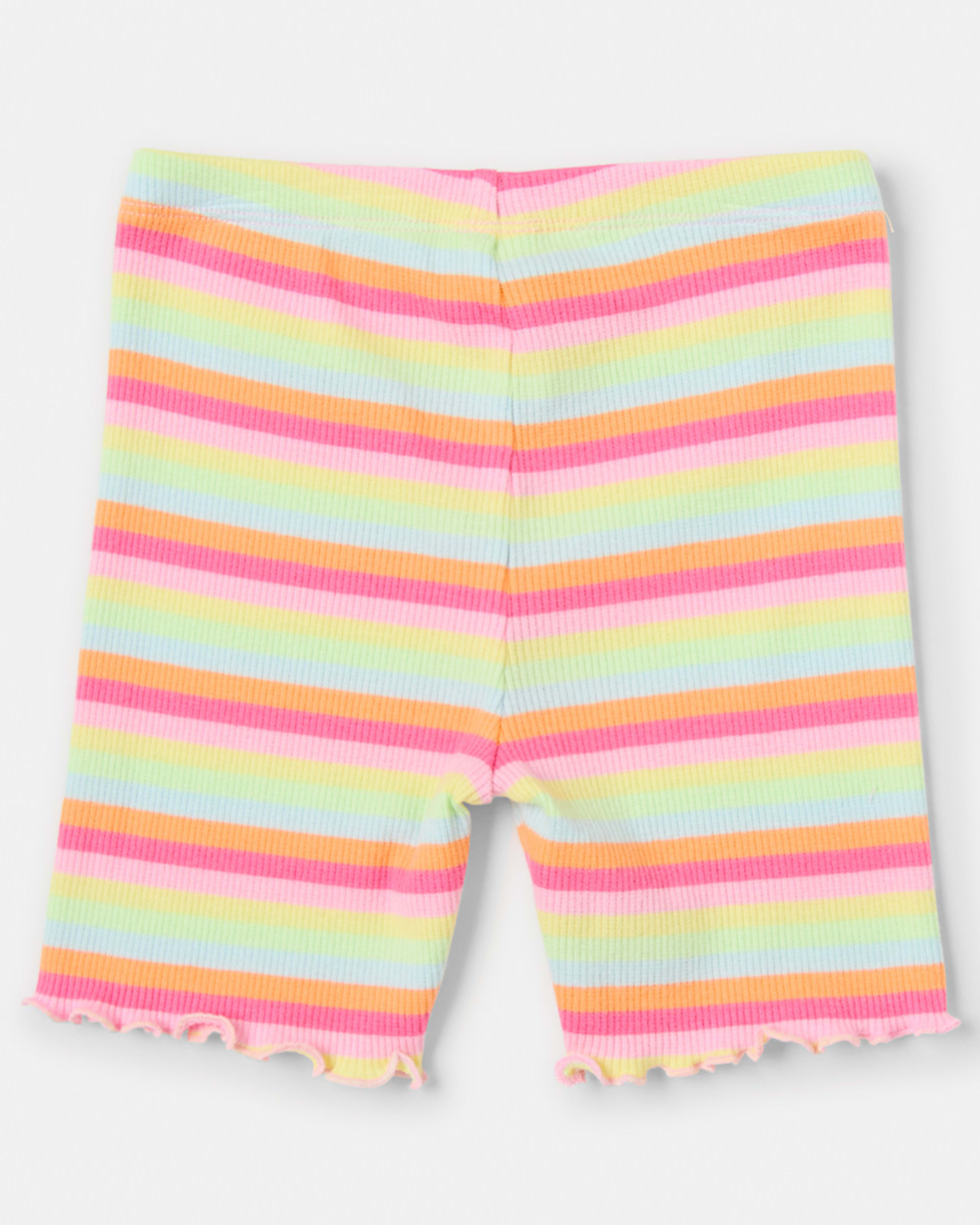 8 Printed Rib Bike Shorts Rnbw Strp, 8 of 8