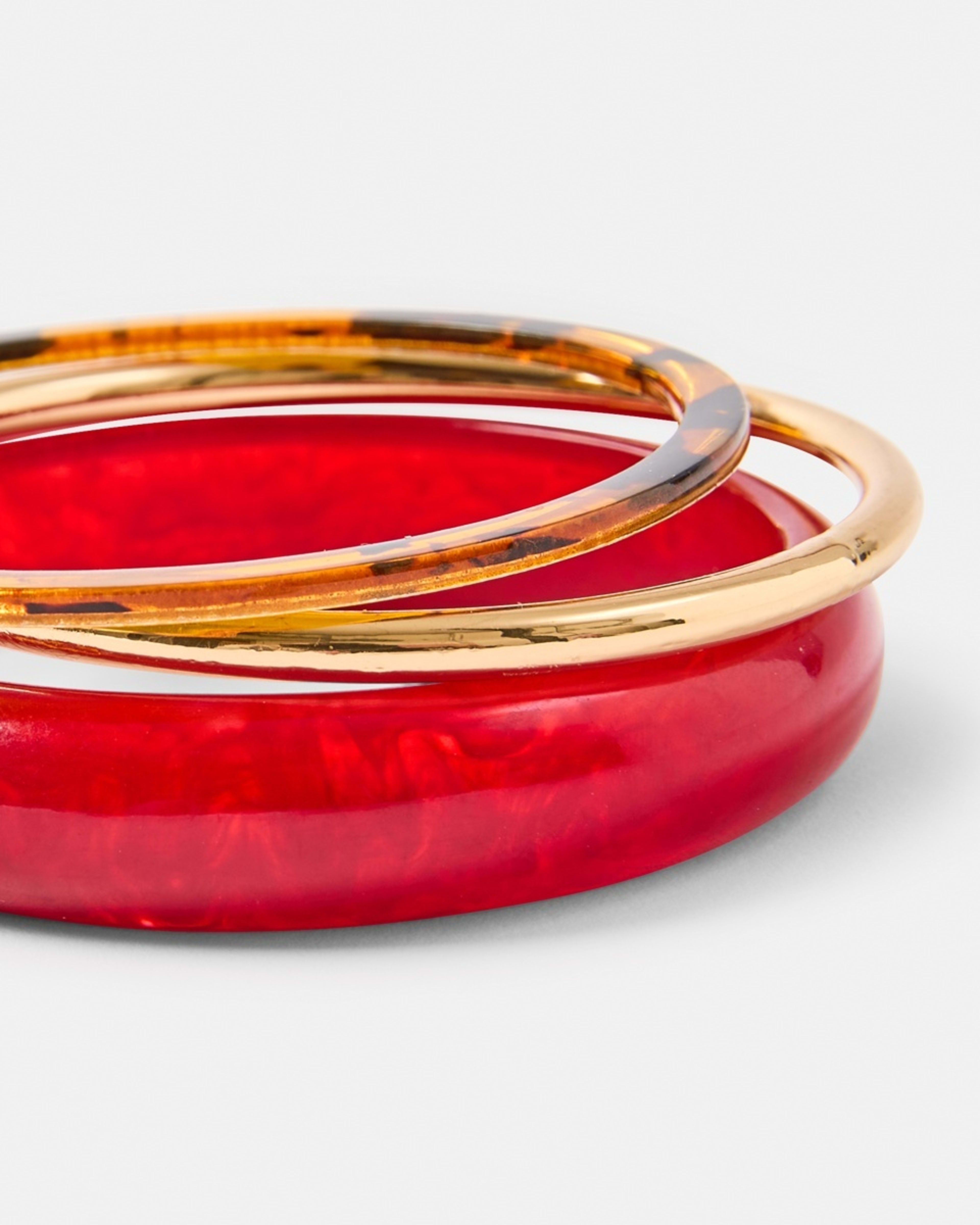 3 3 Pack Acrylic Bangles Red, 3 of 5