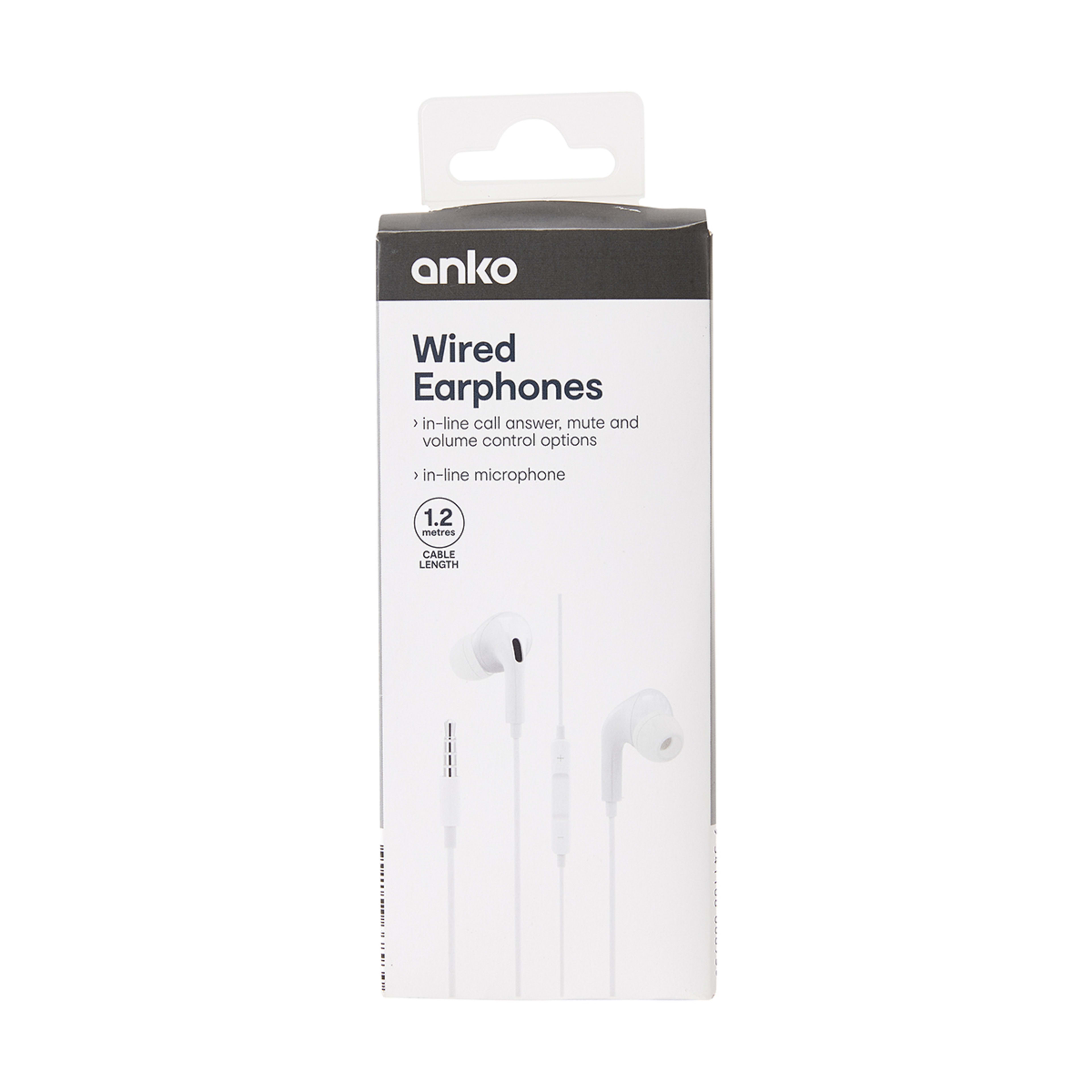 Wired Earphones White Kmart