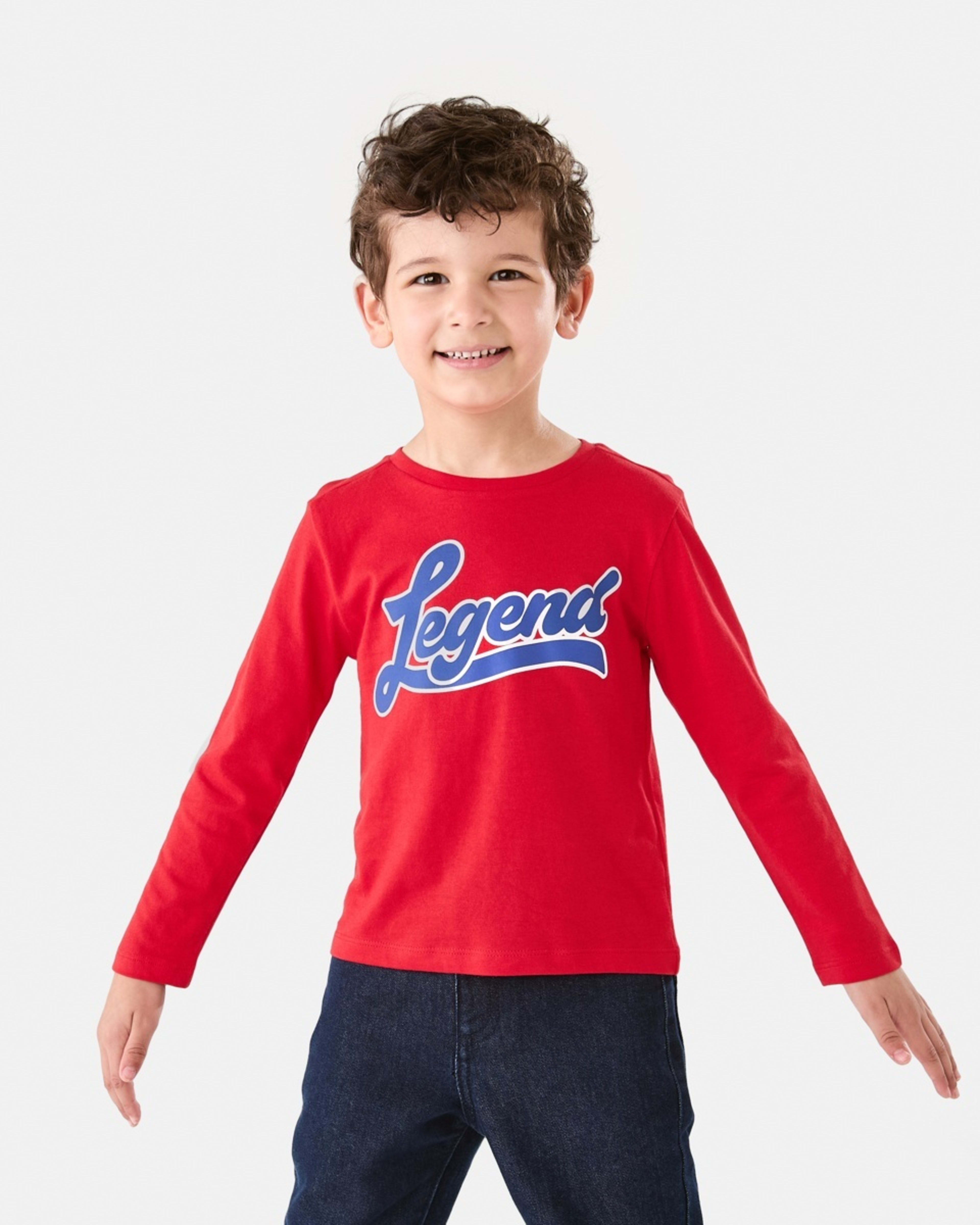 1 Long Sleeve Print T-shirt Red Legend