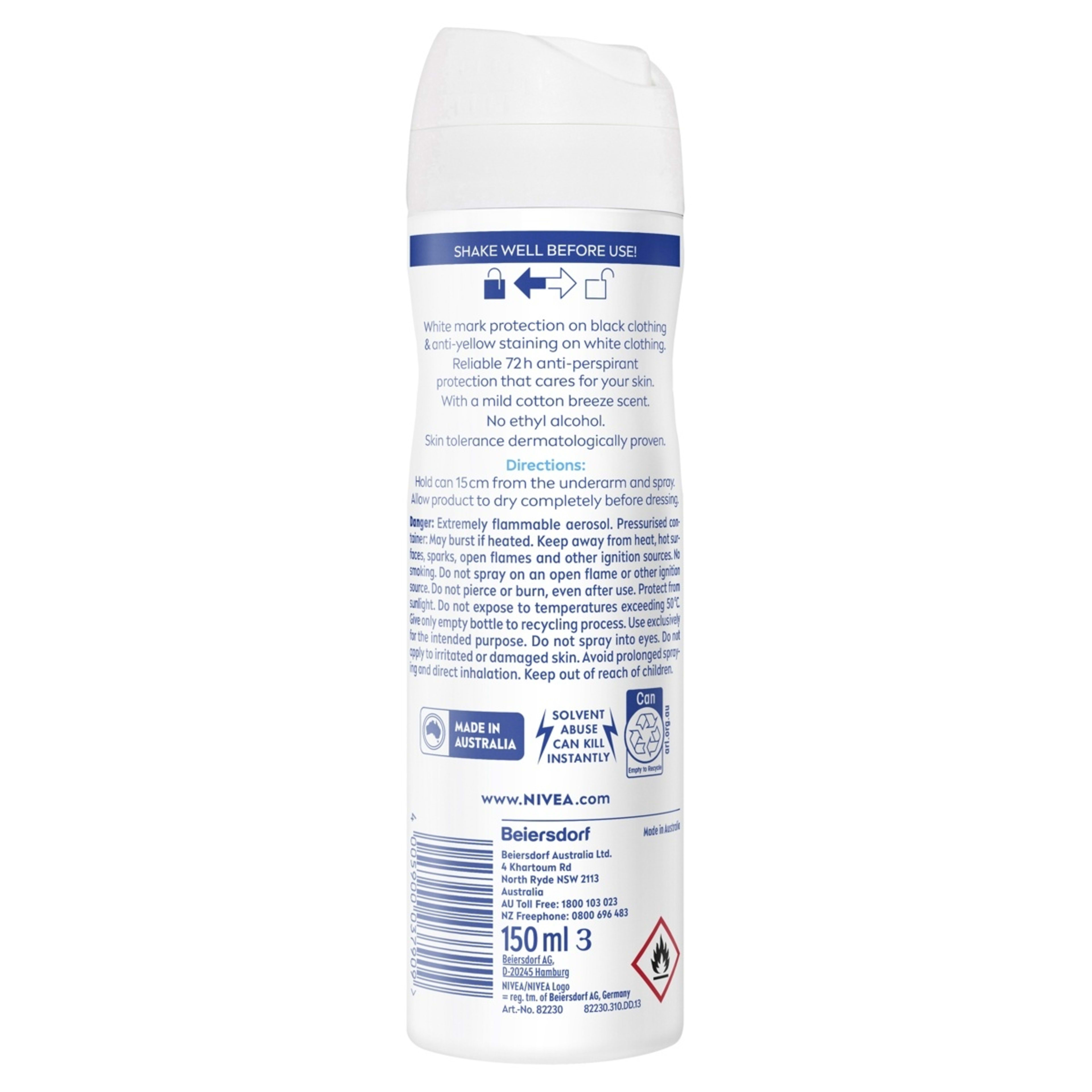 2 Nivea Invisible For Black & White Pure Anti-Perspirant Deodorant 150ml, 2 of 8
