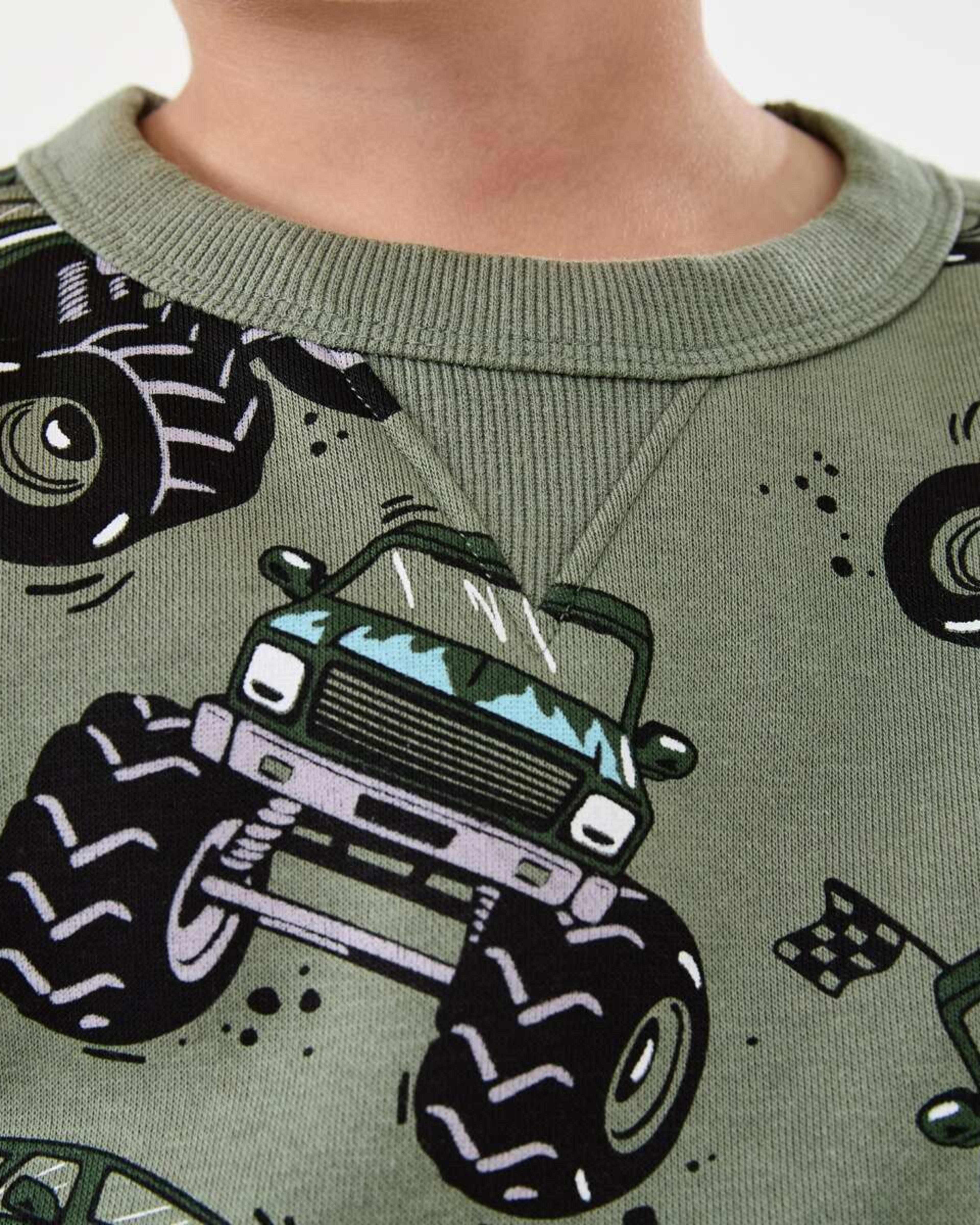 3 All Over Print Crew Neck Sweatshirt Gre Monste, 3 of 8