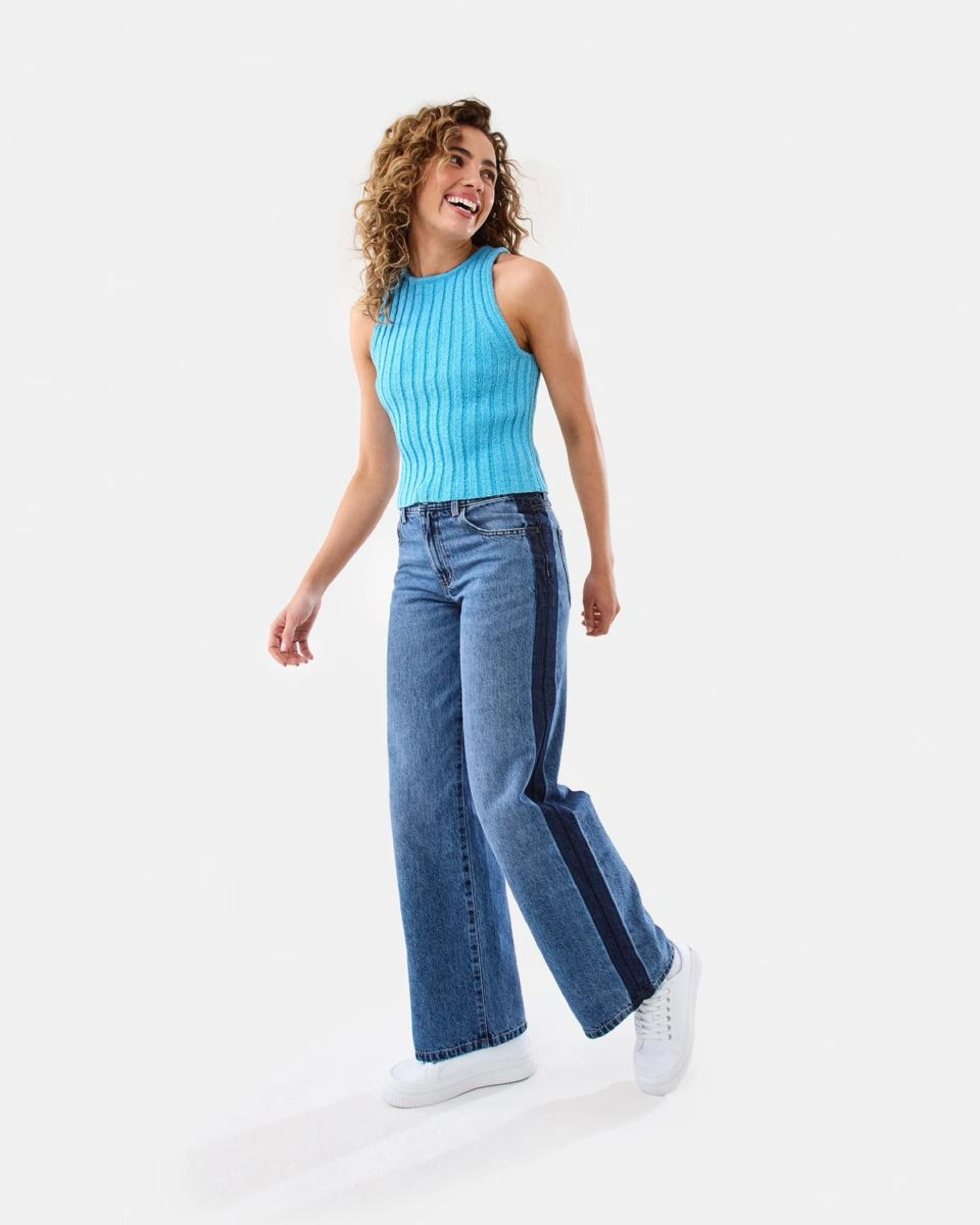 5 Cut Away Rib Tank BLUE TOPAZ, 5 of 8