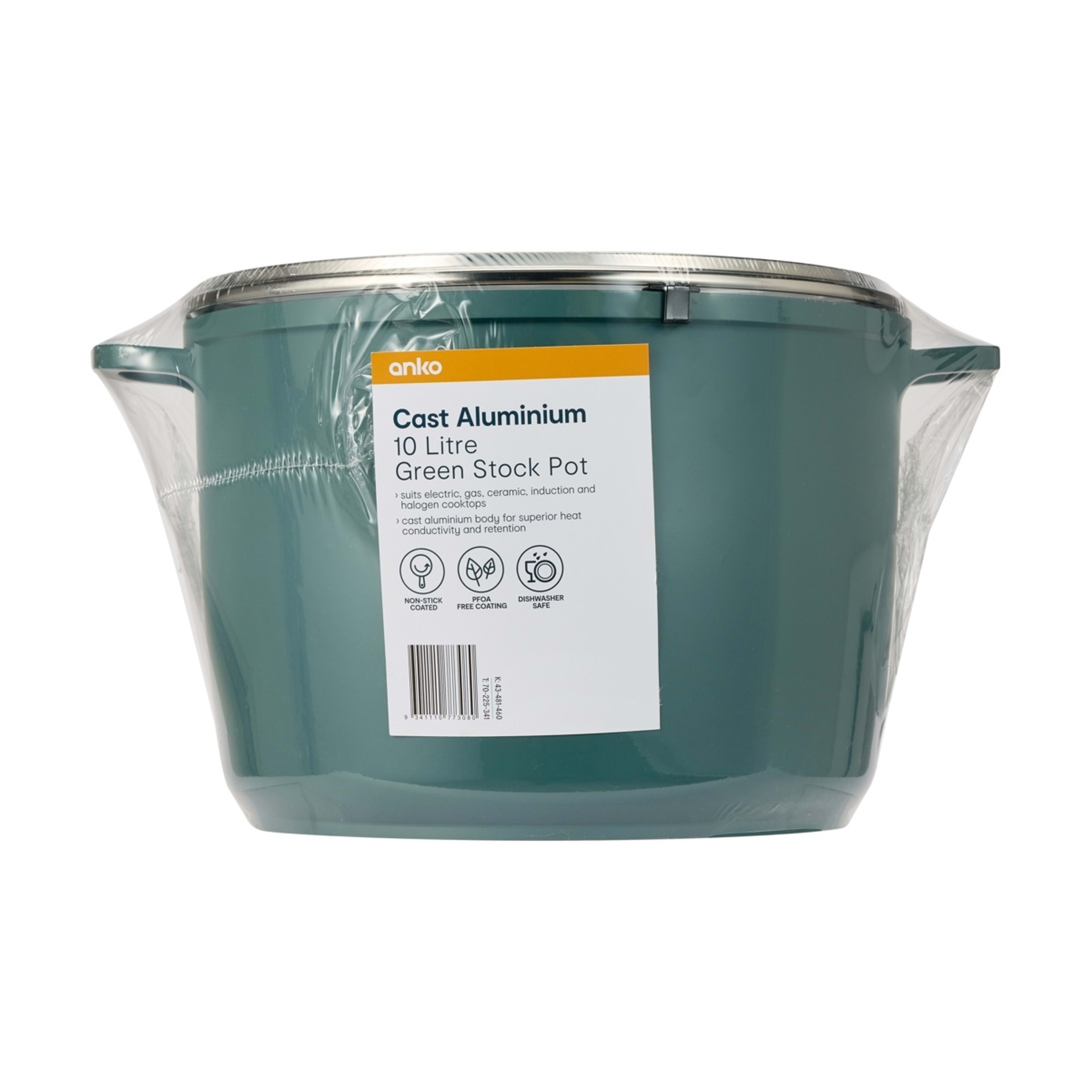 6 10L Green Cast Aluminium Stock Pot, 6 of 7