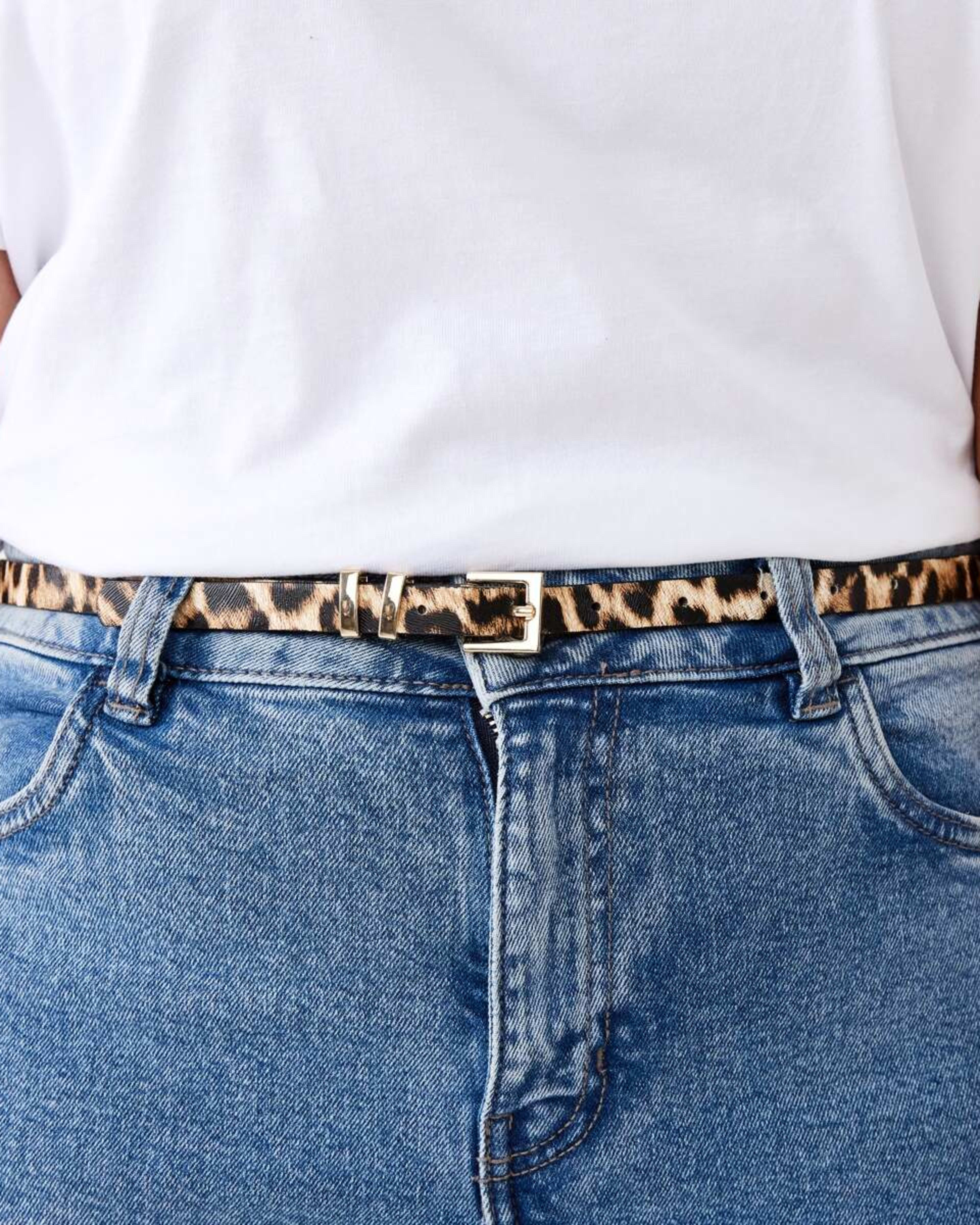 3 2 Pack Skinny Belts LEOPARD BEIGE, 3 of 6