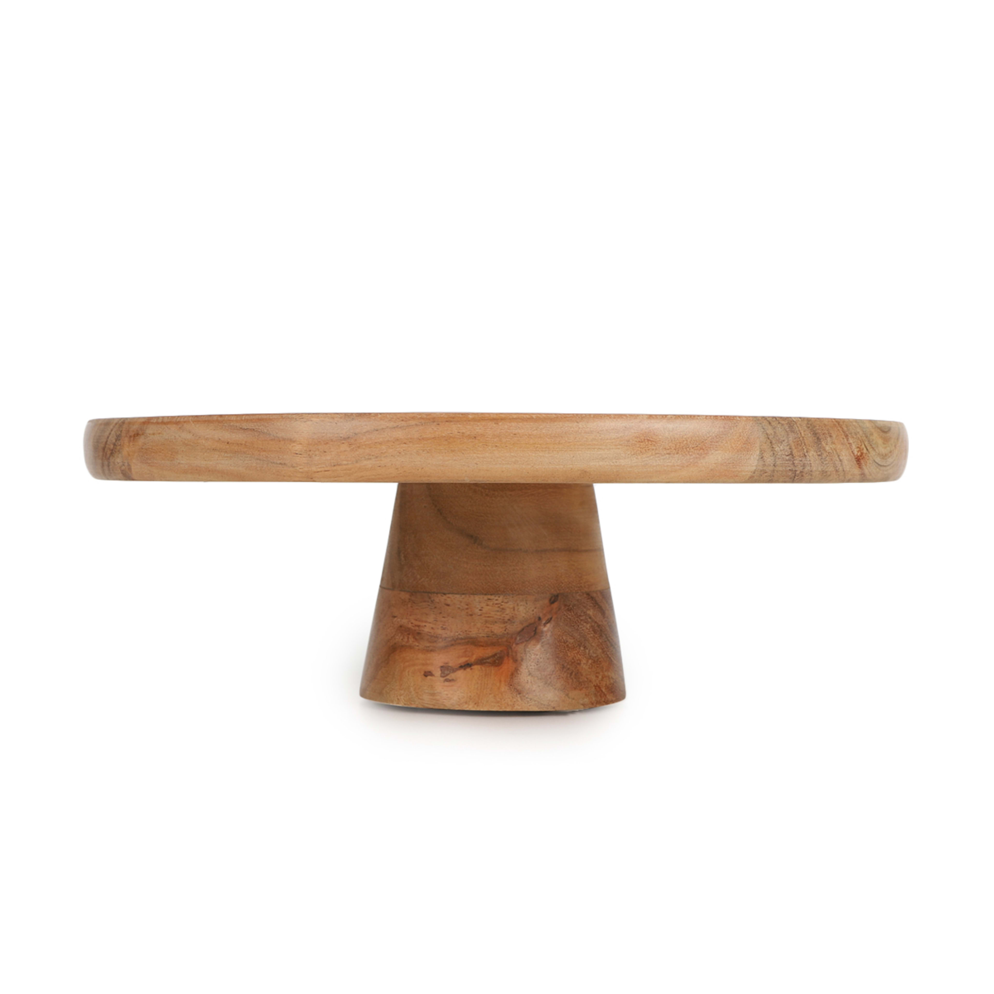 2 White Enamel and Acacia Wood Serve Stand, 2 of 7