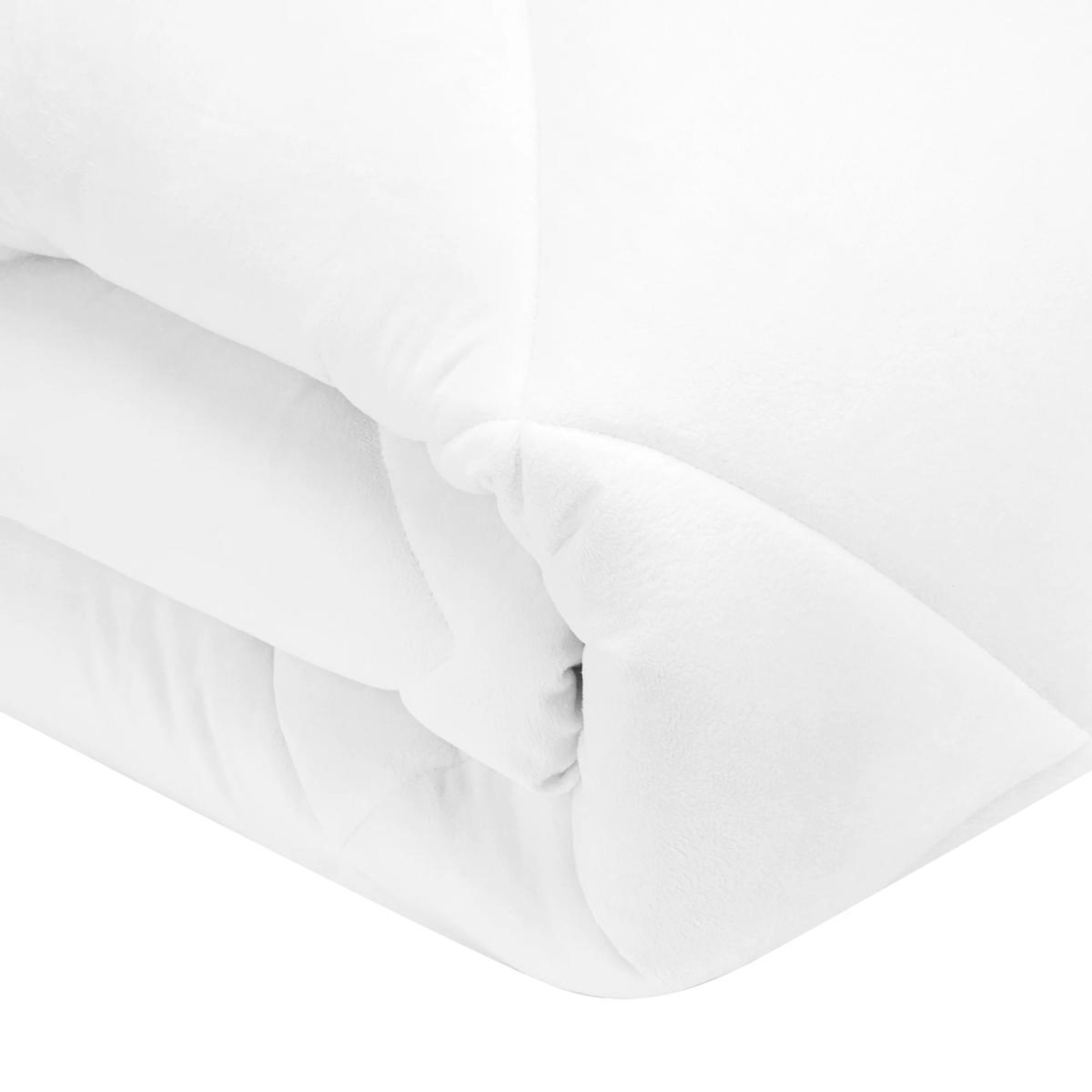 3 Reversible Plush Mattress Topper - King Bed, White, 3 of 7