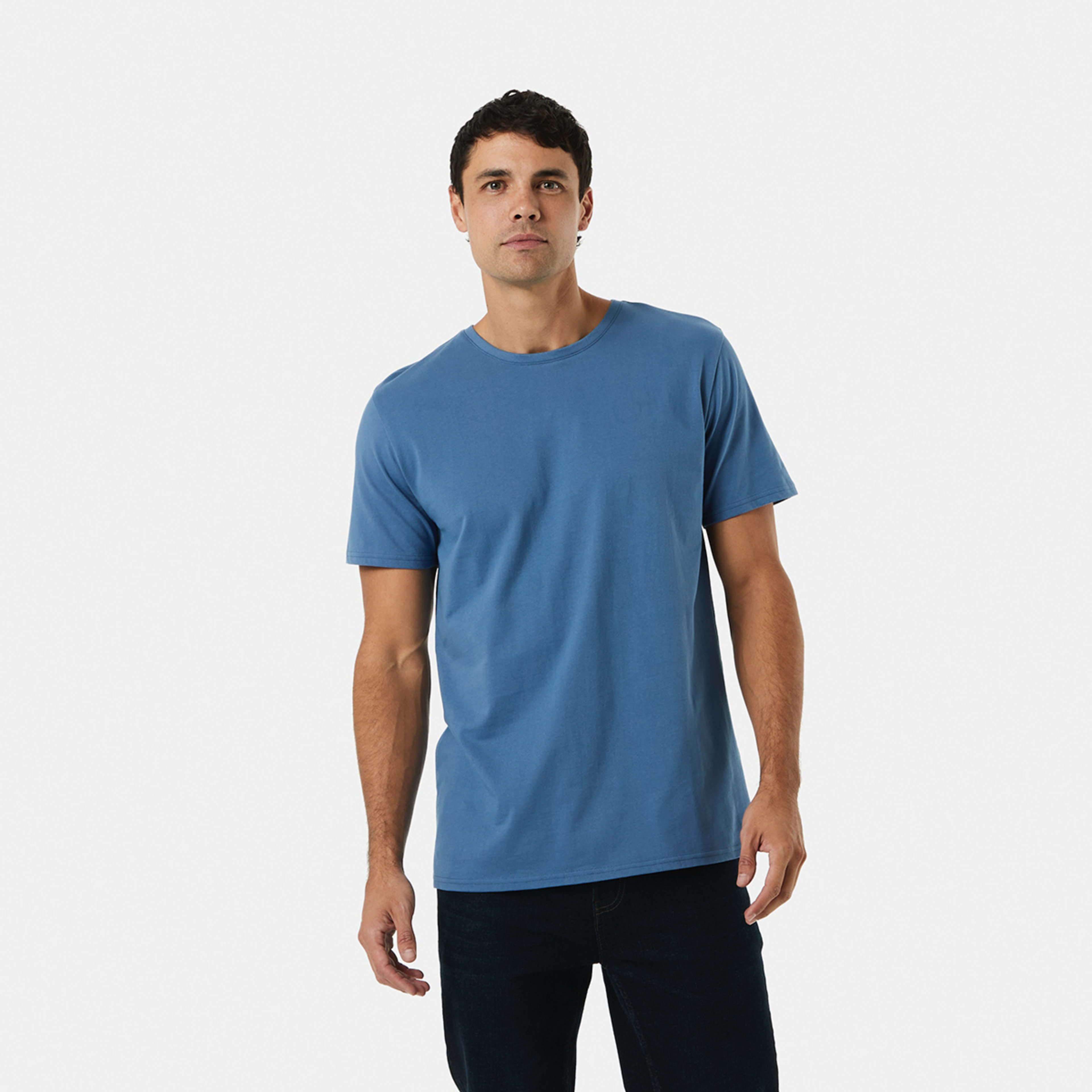 1 Australian Cotton Crew Neck T-shirt Flca Blue, 1 of 5