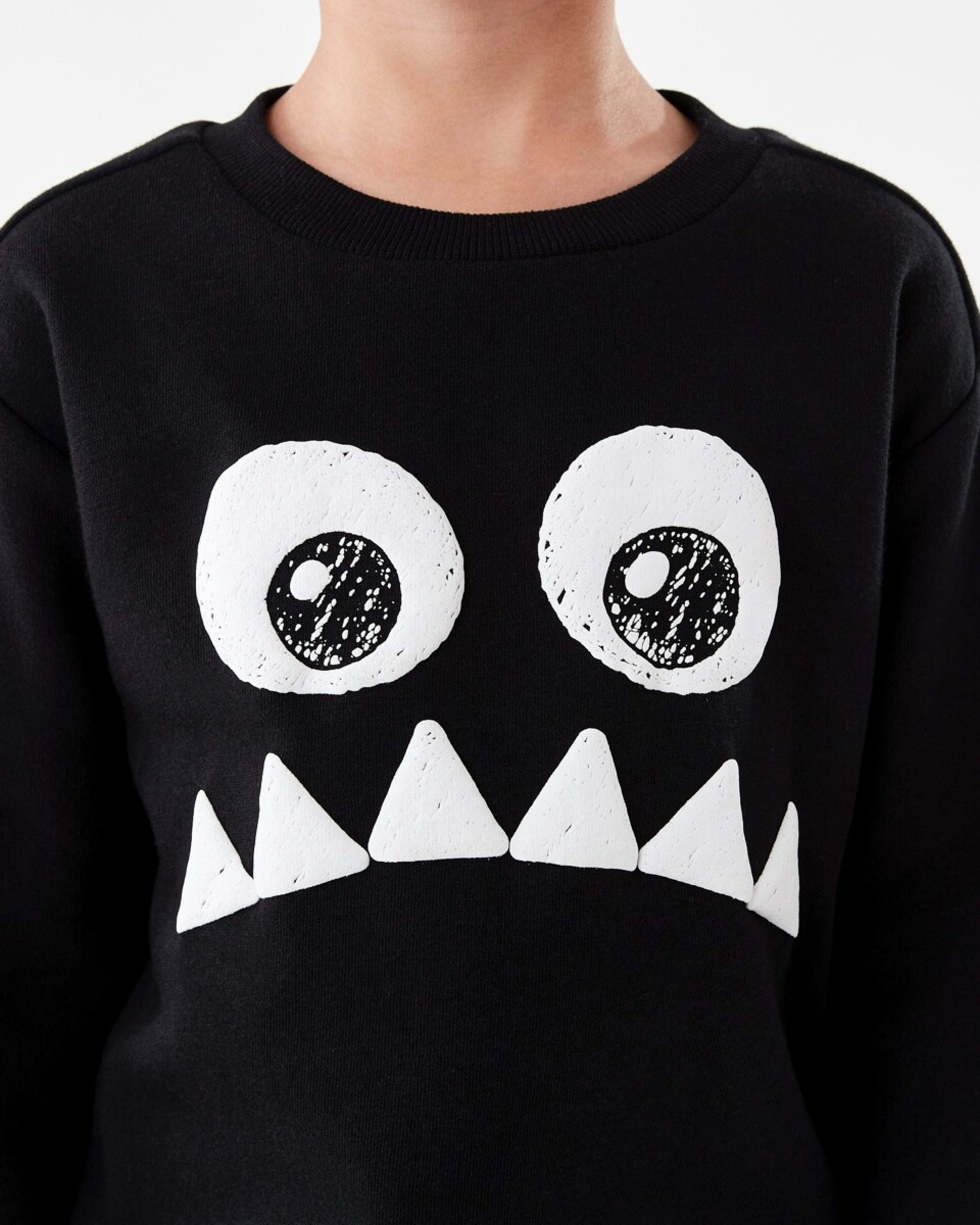 4 Print Crew Neck Sweatshirt Blk Monst, 4 of 8