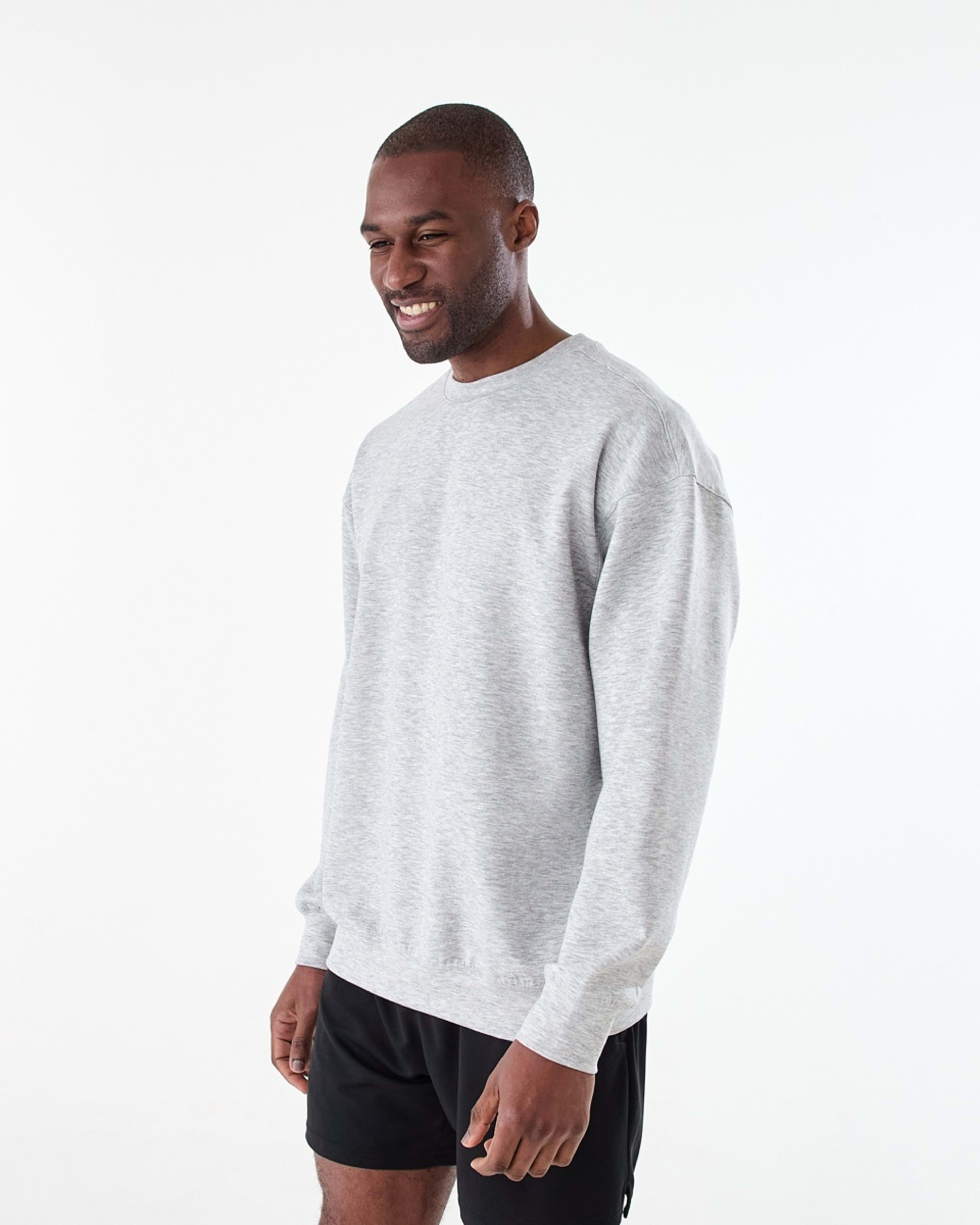 2 Active Mens Relaxed Scuba Crew Neck Sweatshirt GREY MARLE CORE, 2 of 6