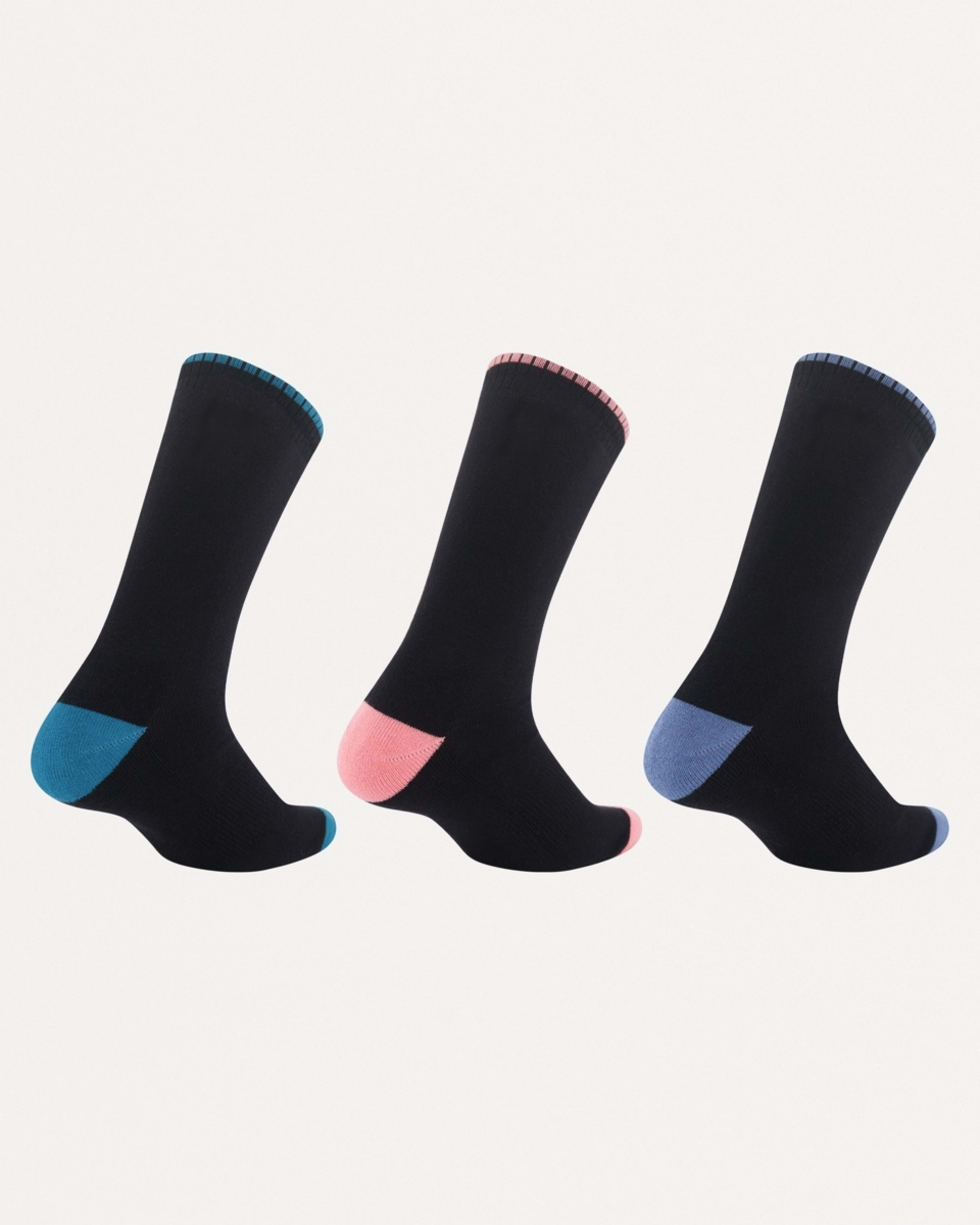 2 3 Pack Comfort Cotton Crew Socks BLACK COLOUR POP, 2 of 3