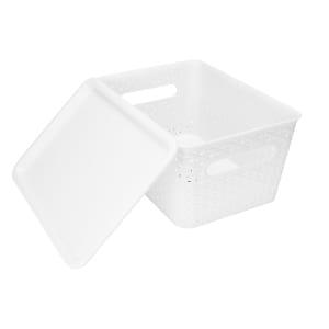 Storage Container with Lid - Small, White