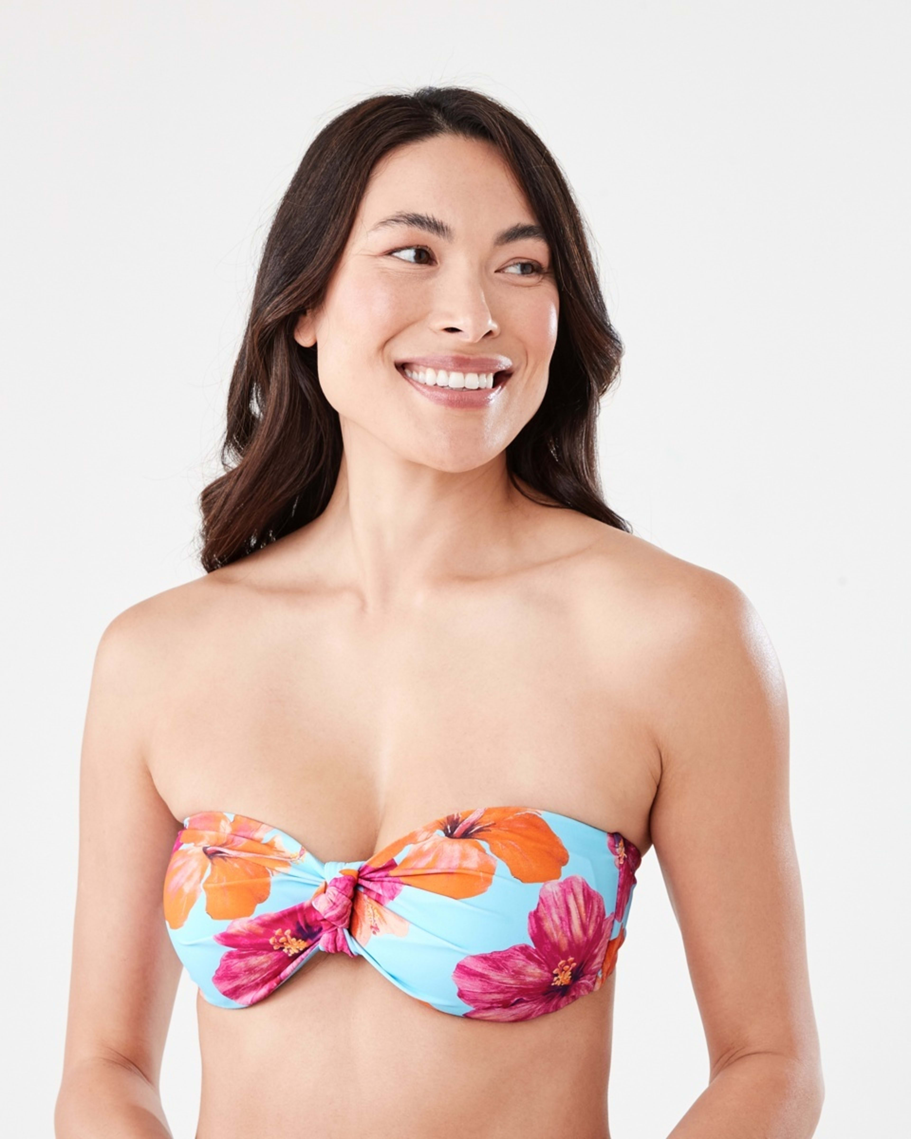 2 Bandeau Swim Top HOT TROP CLEAR AQUA, 2 of 10