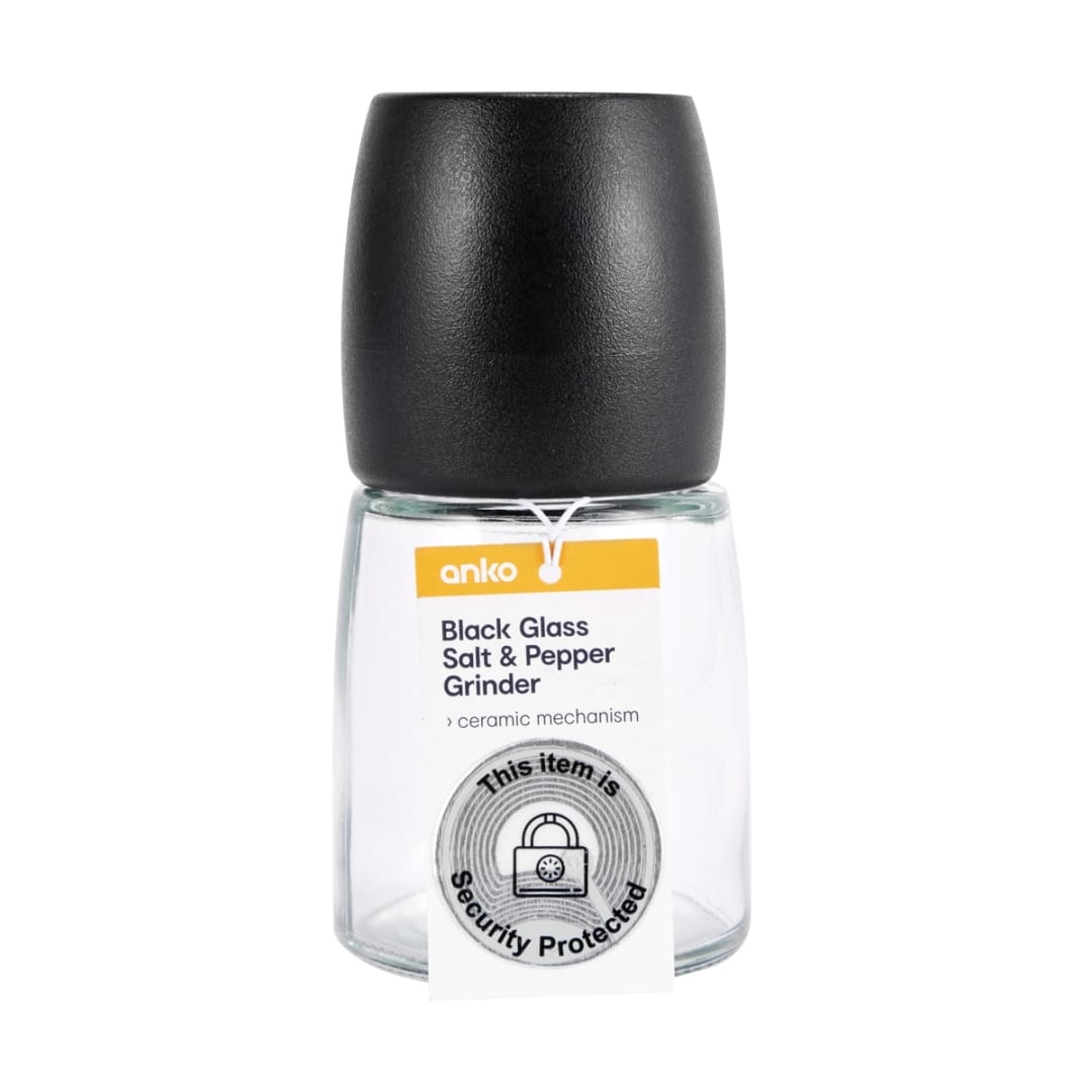 Black Glass Salt & Pepper Grinder Kmart