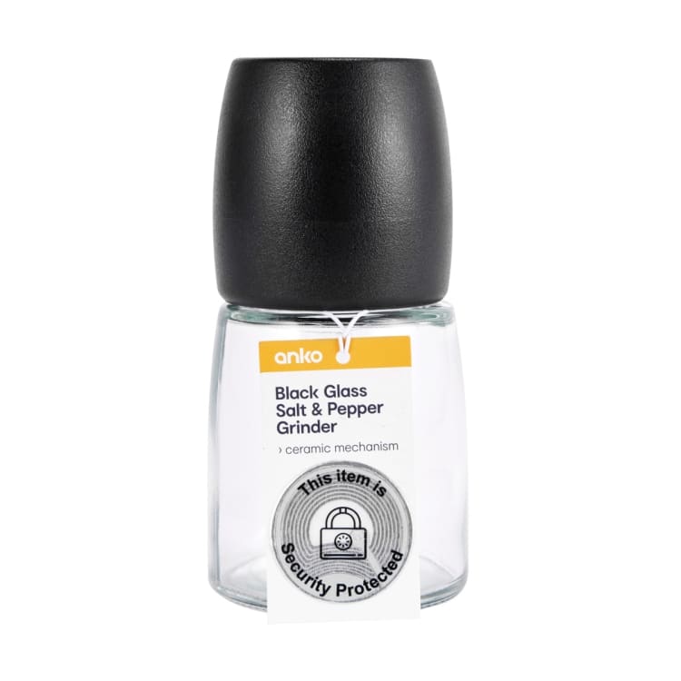 Black Glass Salt & Pepper Grinder Kmart