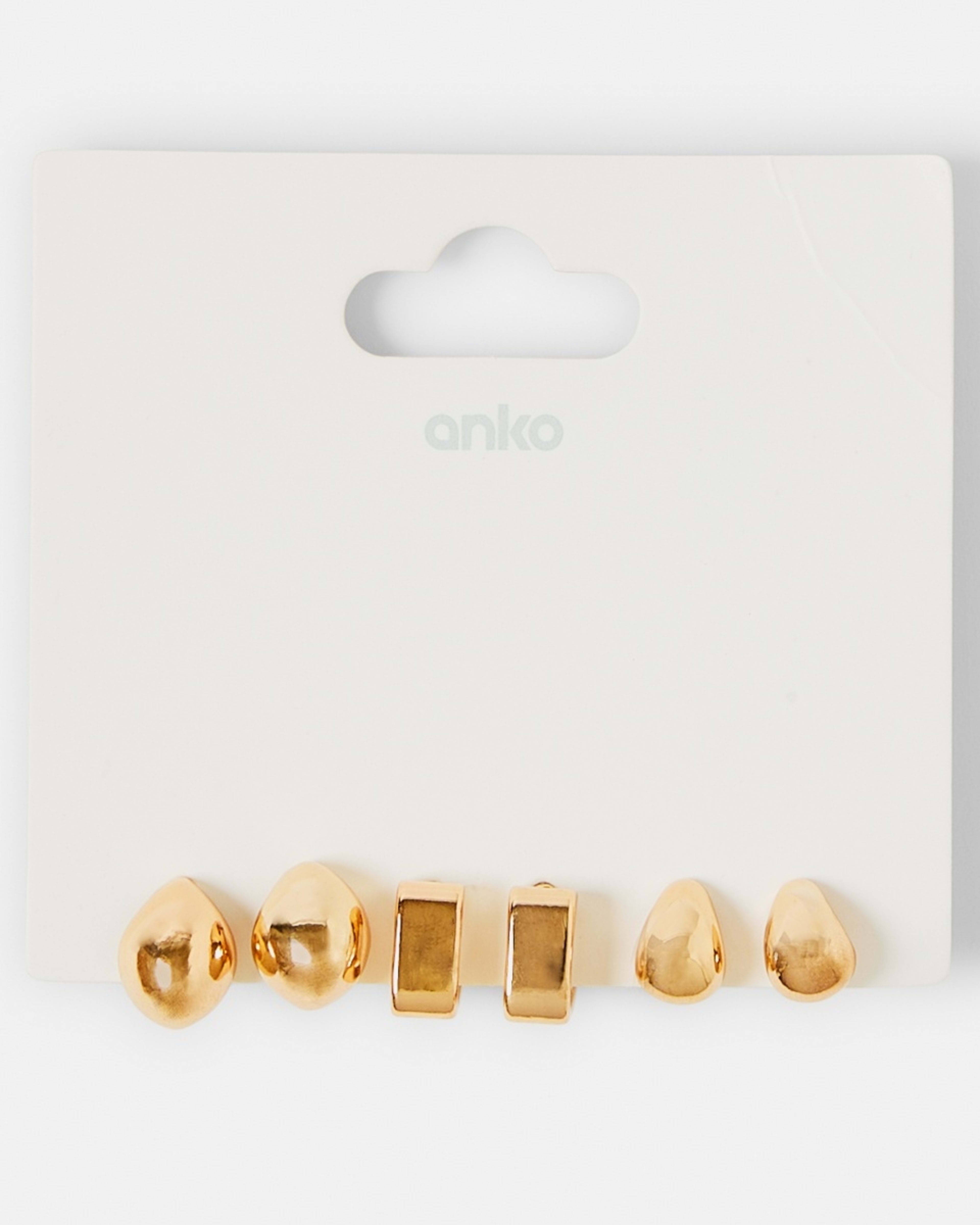 5 3 Pack Hoop Earrings - Gold Tone Gold, 5 of 5