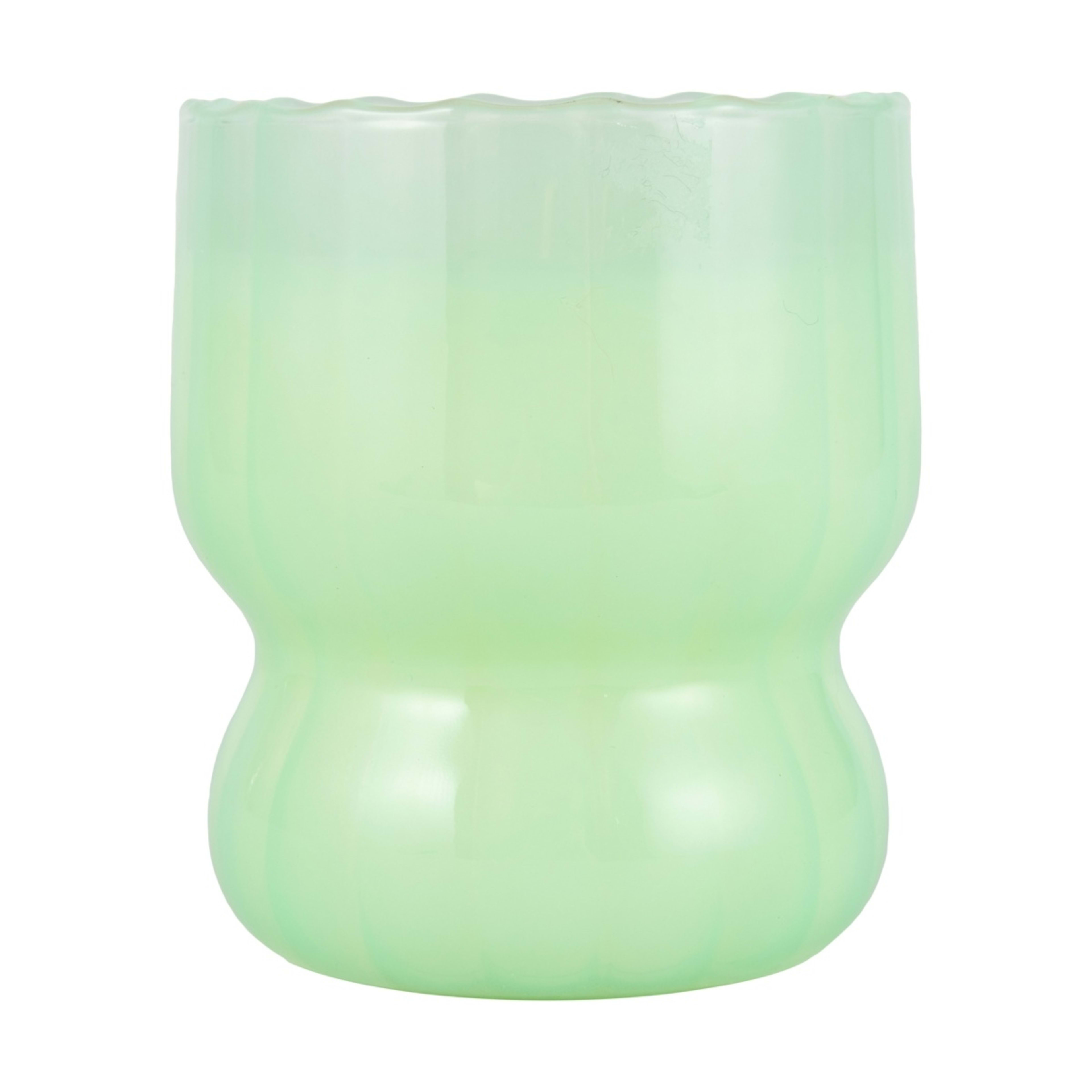 1 Coves of Capri Swirl Glass Candle - Green