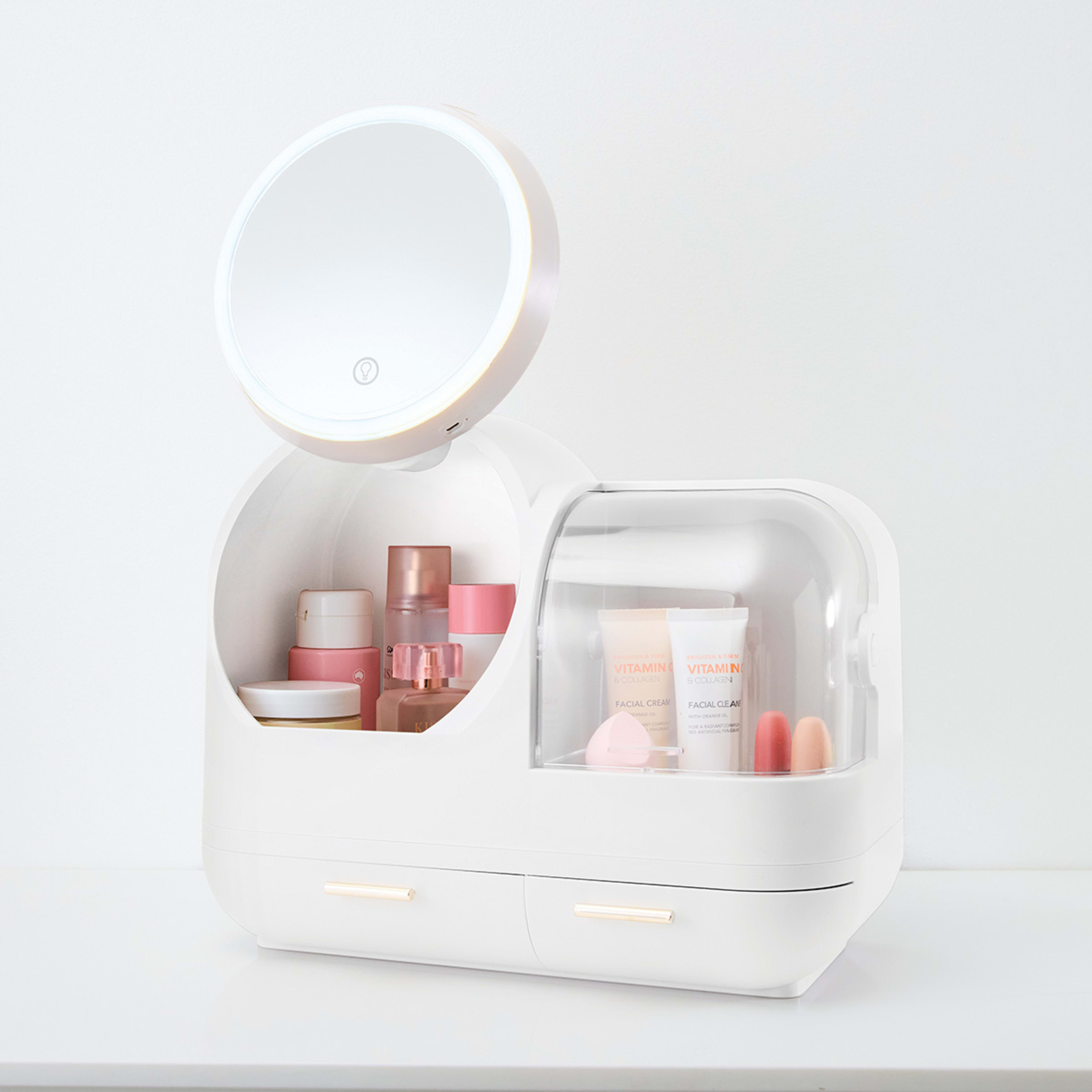 1 Cosmetic Organiser Round Mirror, 1 of 10