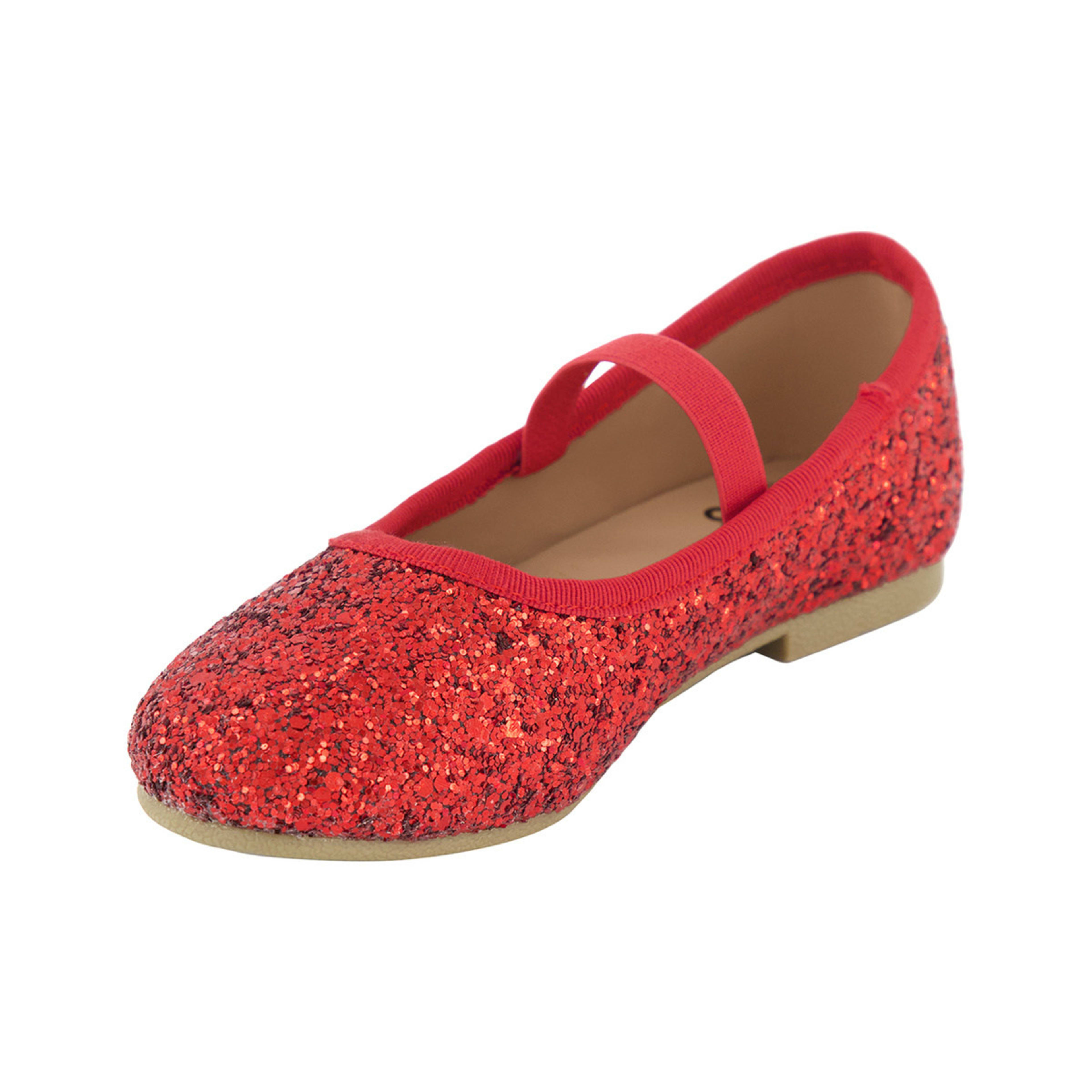 3 Junior Glitter Flats Red, 3 of 6