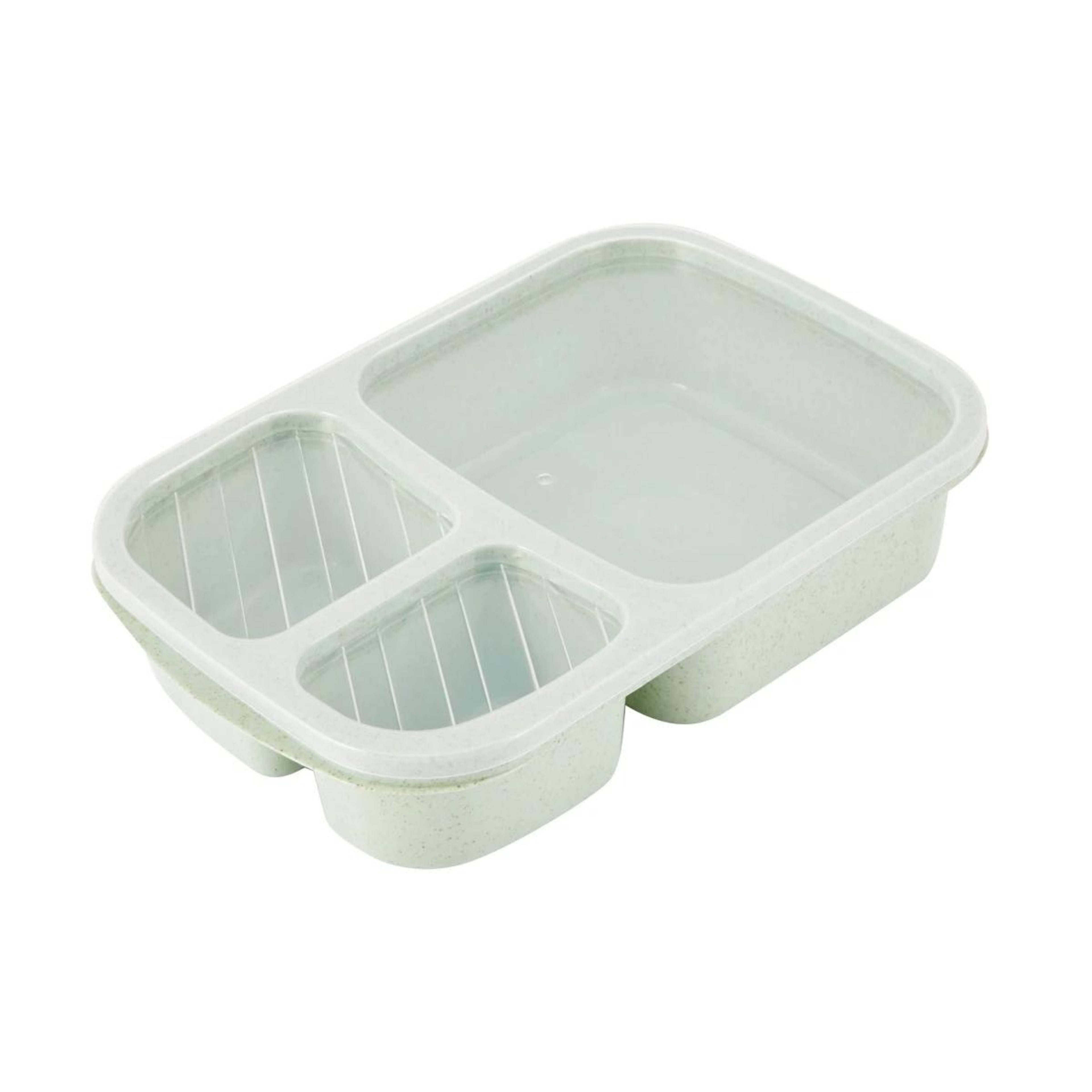 1 Sage Wheat Straw 3 Section Container
