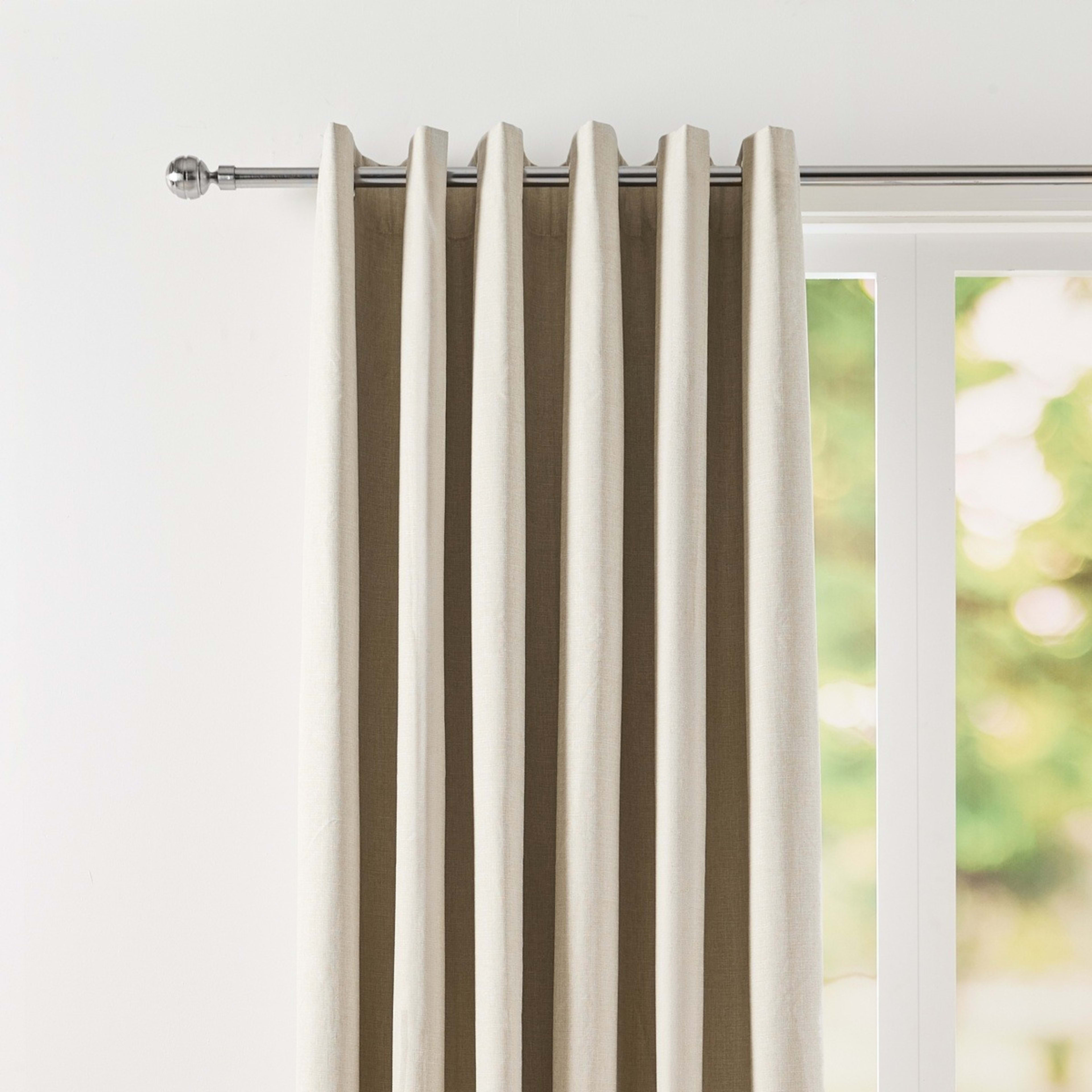 2 Monaco Wide Width Eyelet Block Out Curtain - Natural, 2 of 6