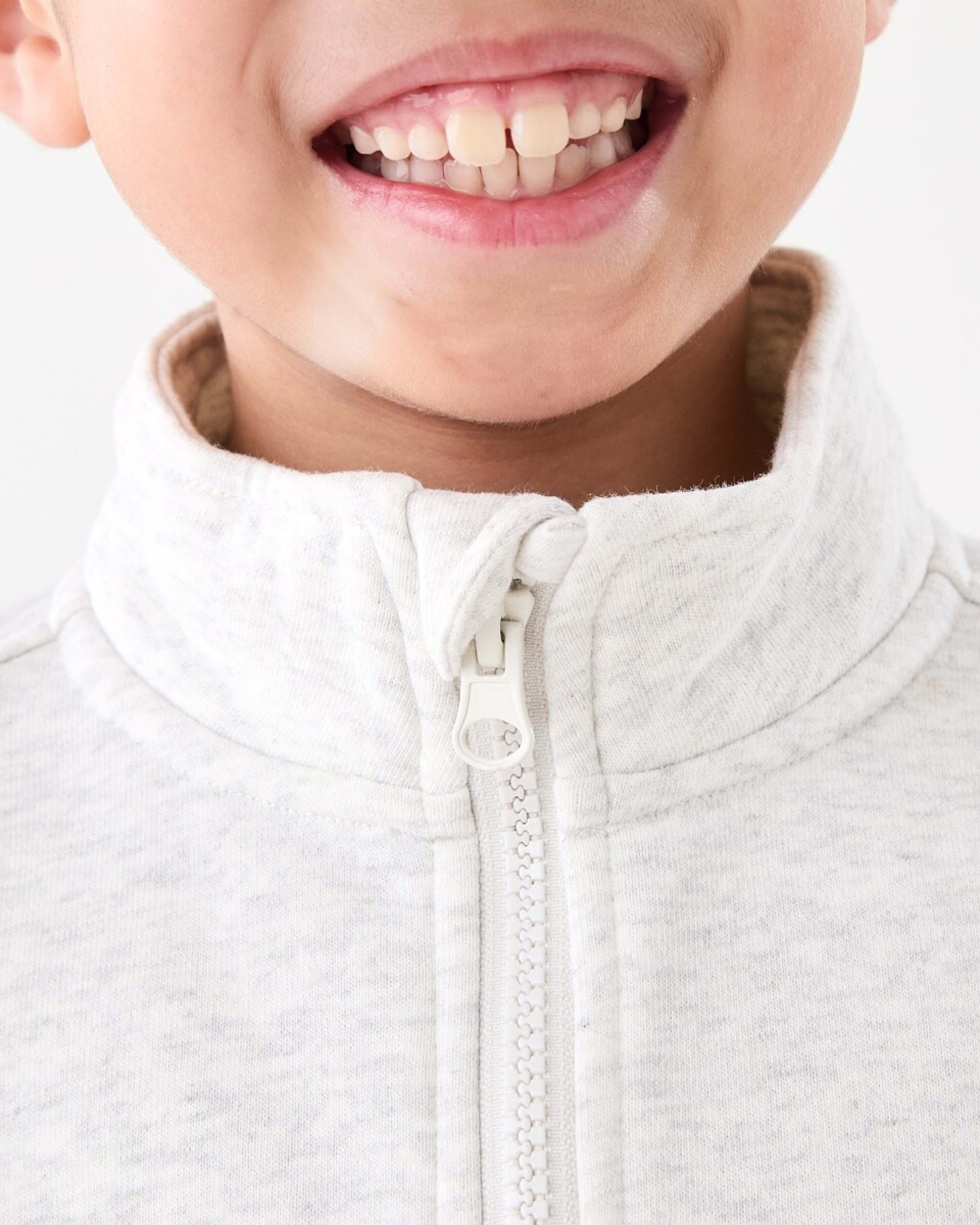 4 Quarter Zip Sweatshirt Wht Marle, 4 of 7