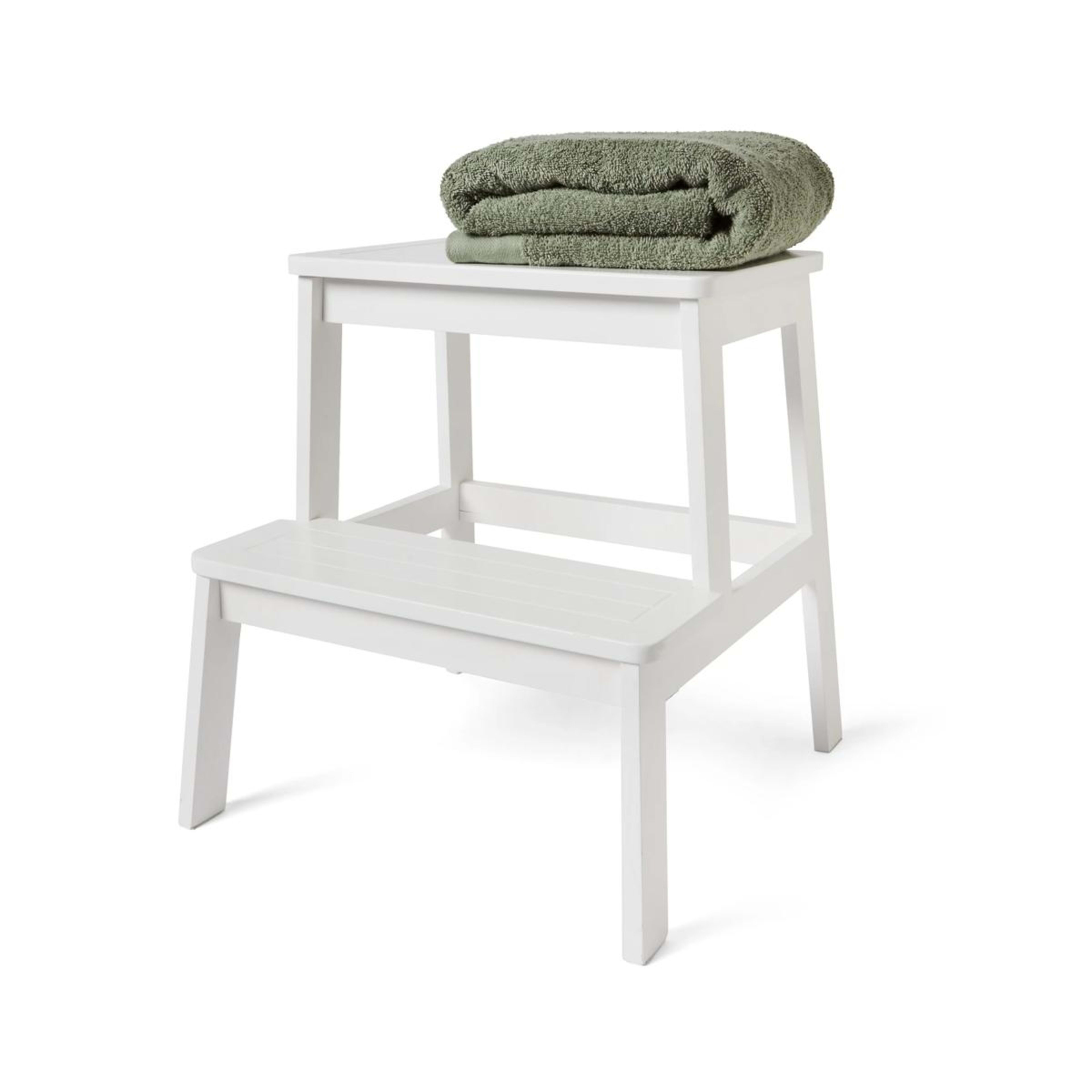 1 Panelled Step Stool - White