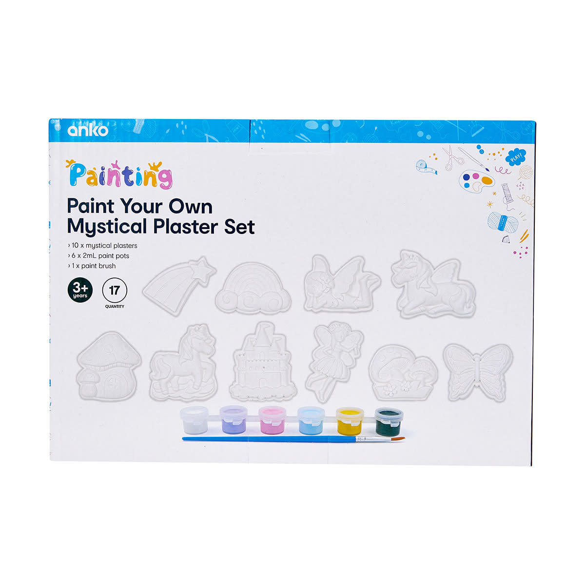 17 Piece Paint Your Own Mystical Plaster Set Kmart
