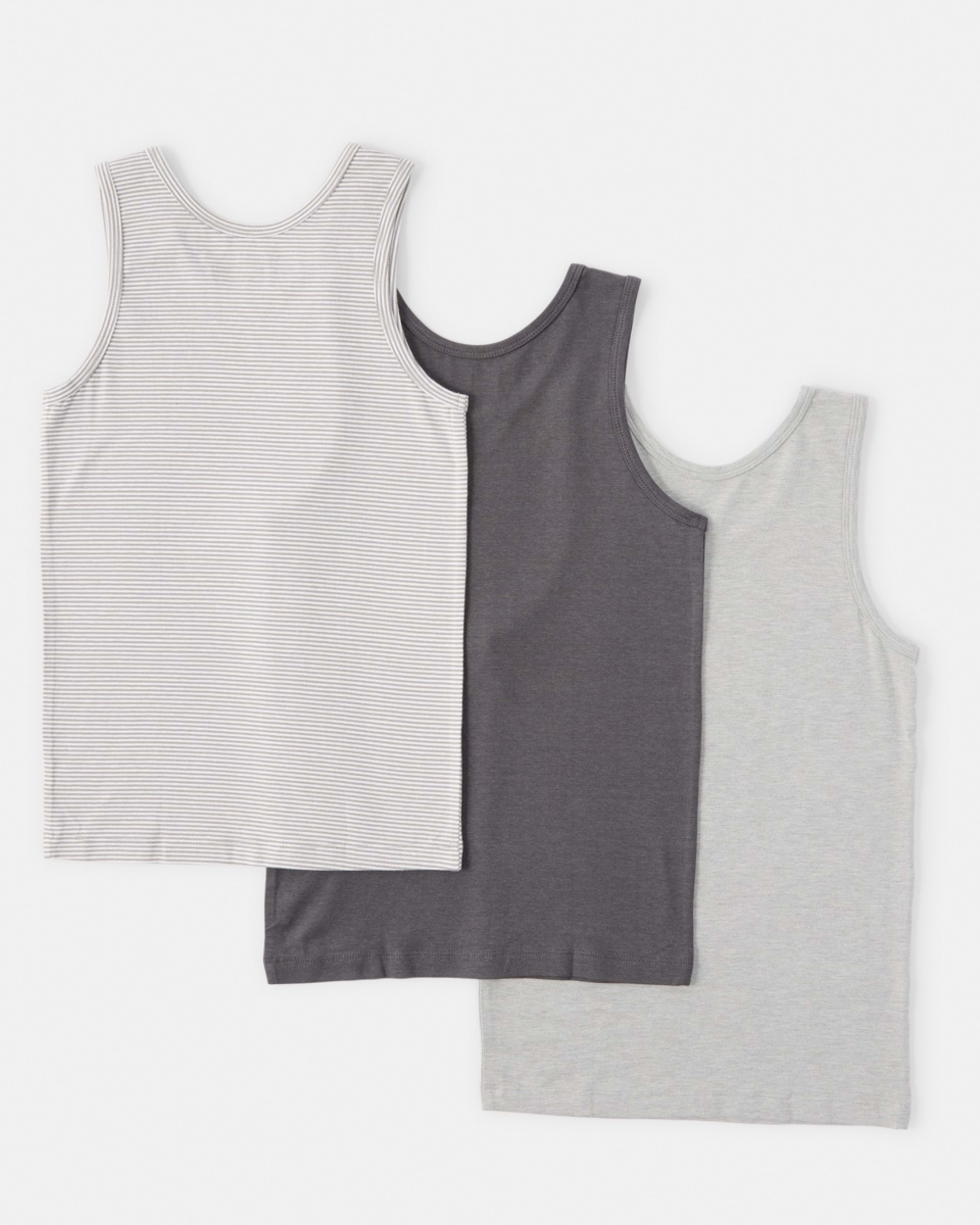 2 3 Pack Super Soft Singlets Gry Multi, 2 of 6