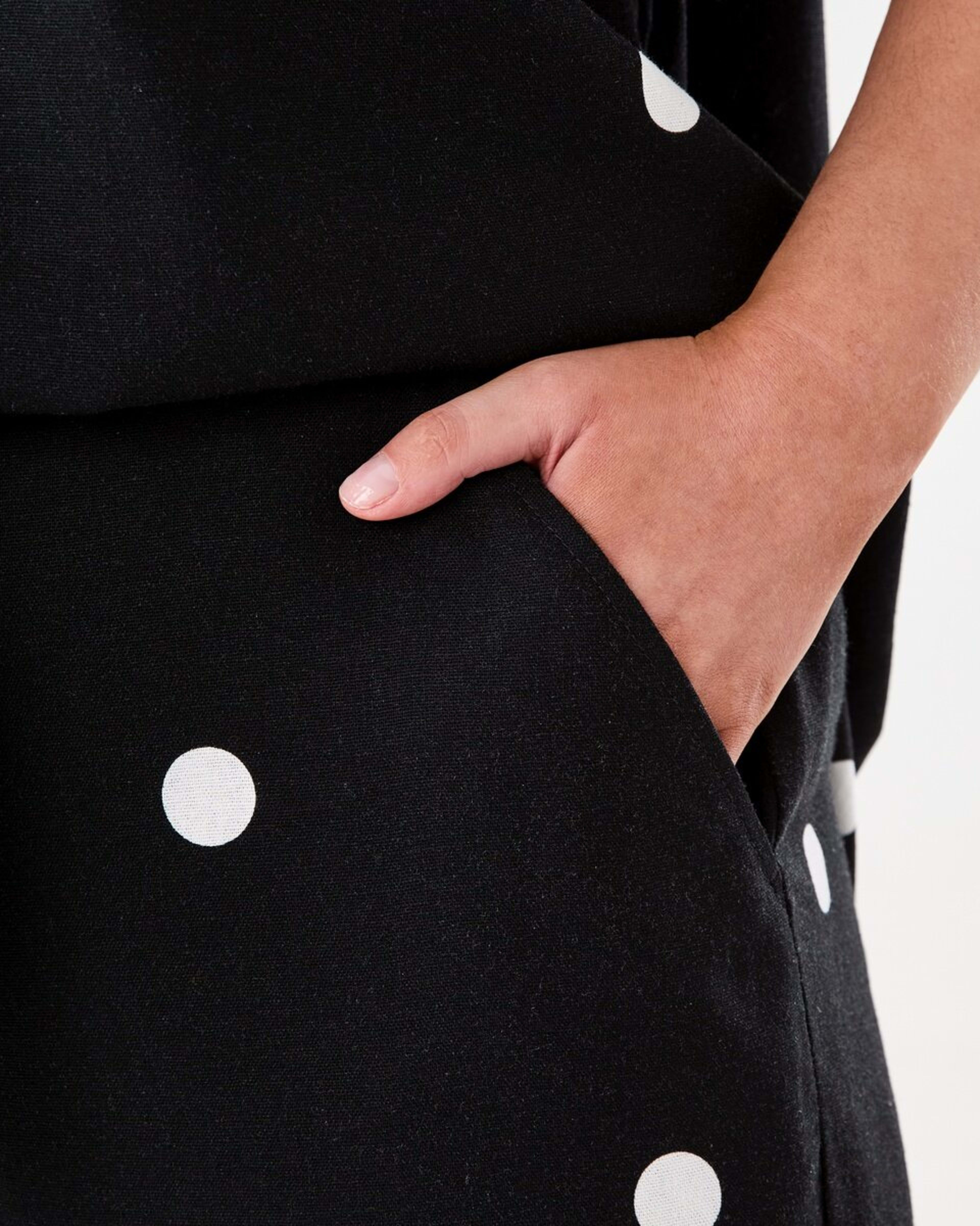 5 Textured Wide Leg Pants POLKA DOT BLACK, 5 of 6