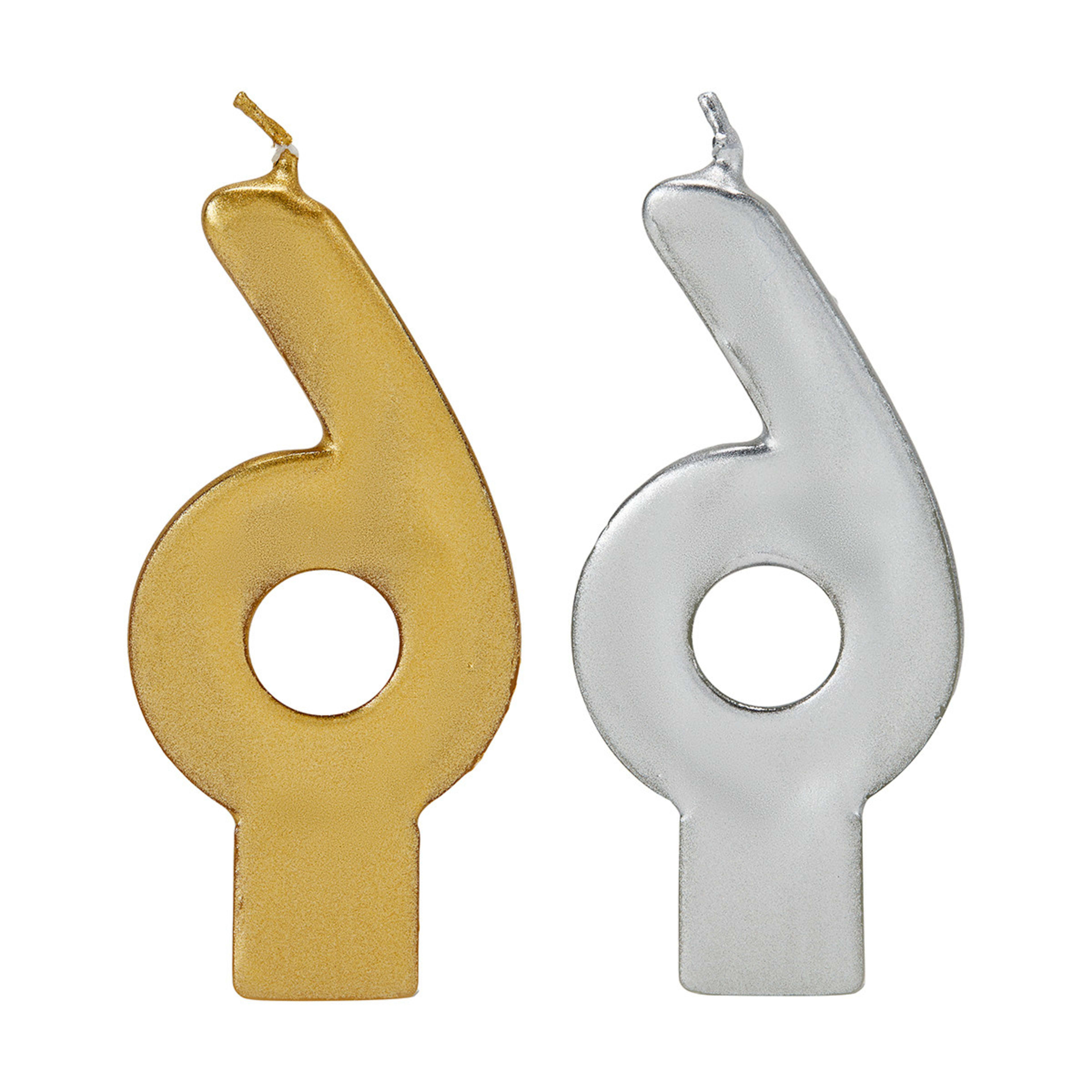 Metallic Candle Number 6 Assorted Kmart