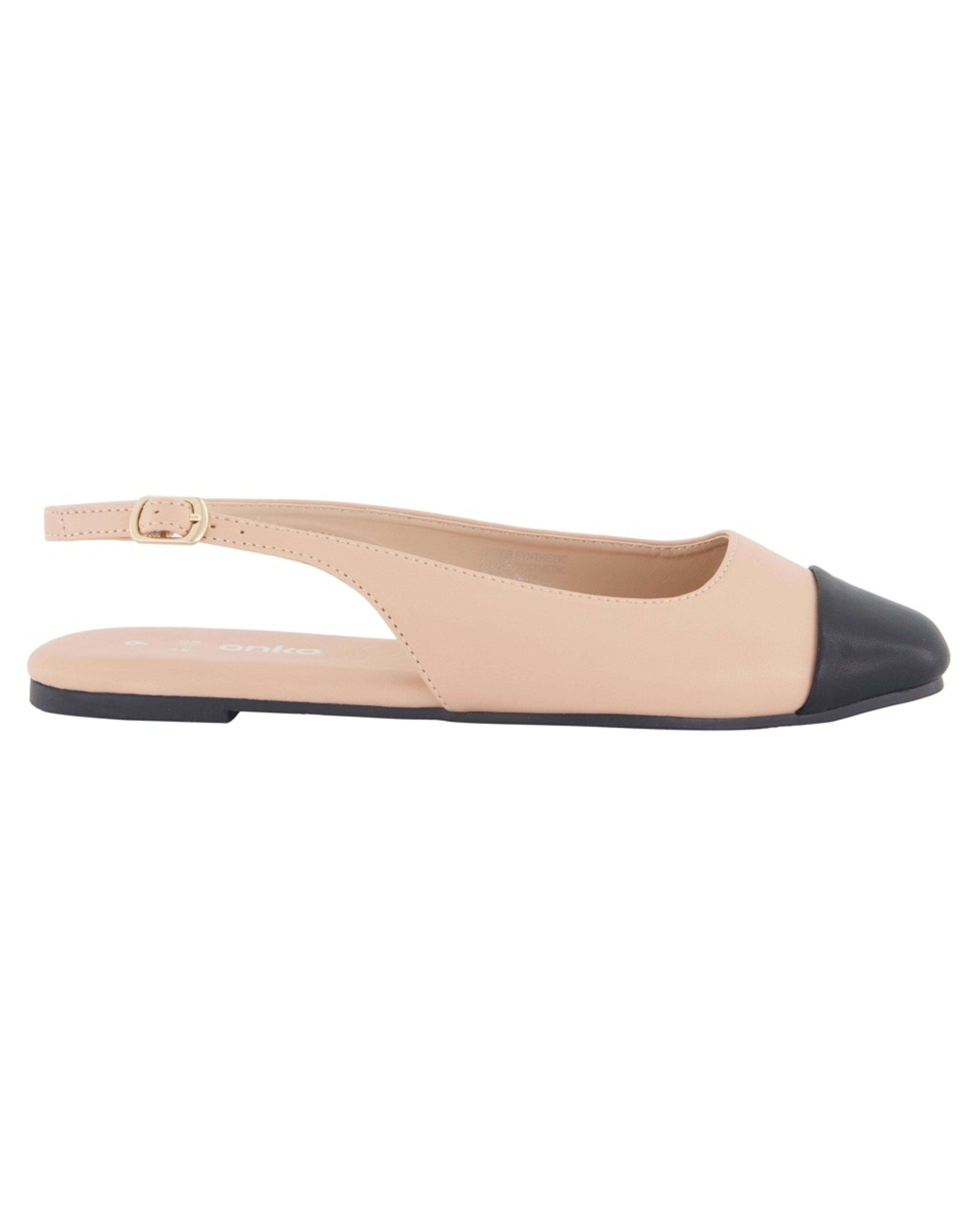 1 Ballet Toe Cap Slingback Flats LIGHT TAUPE