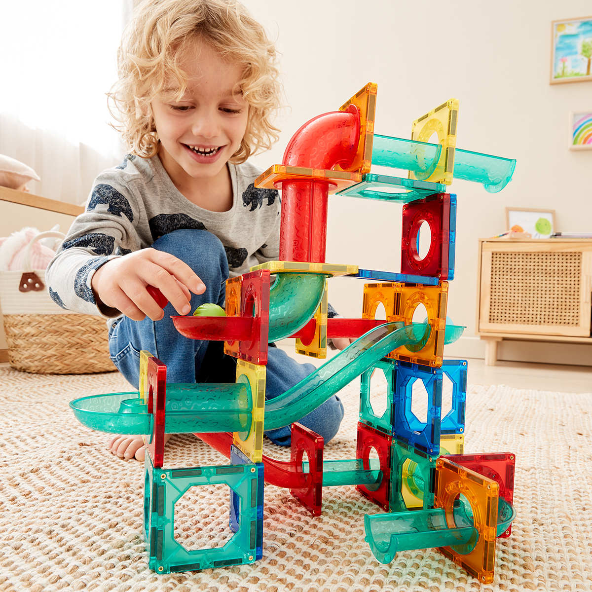 54 Piece Magnetic Pipeline Set - Kmart