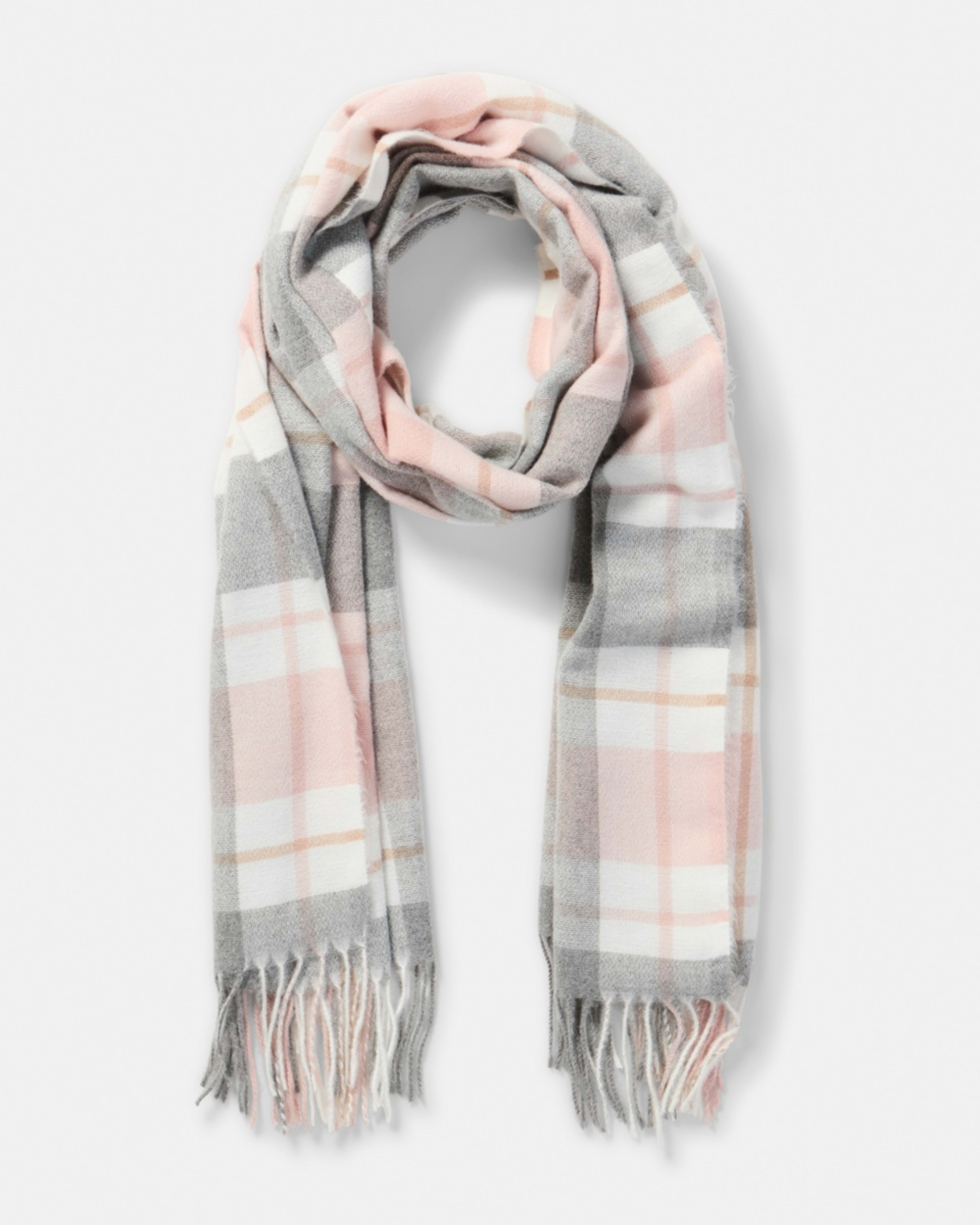 1 Plaid Check Scarf Pnk Check, 1 of 3