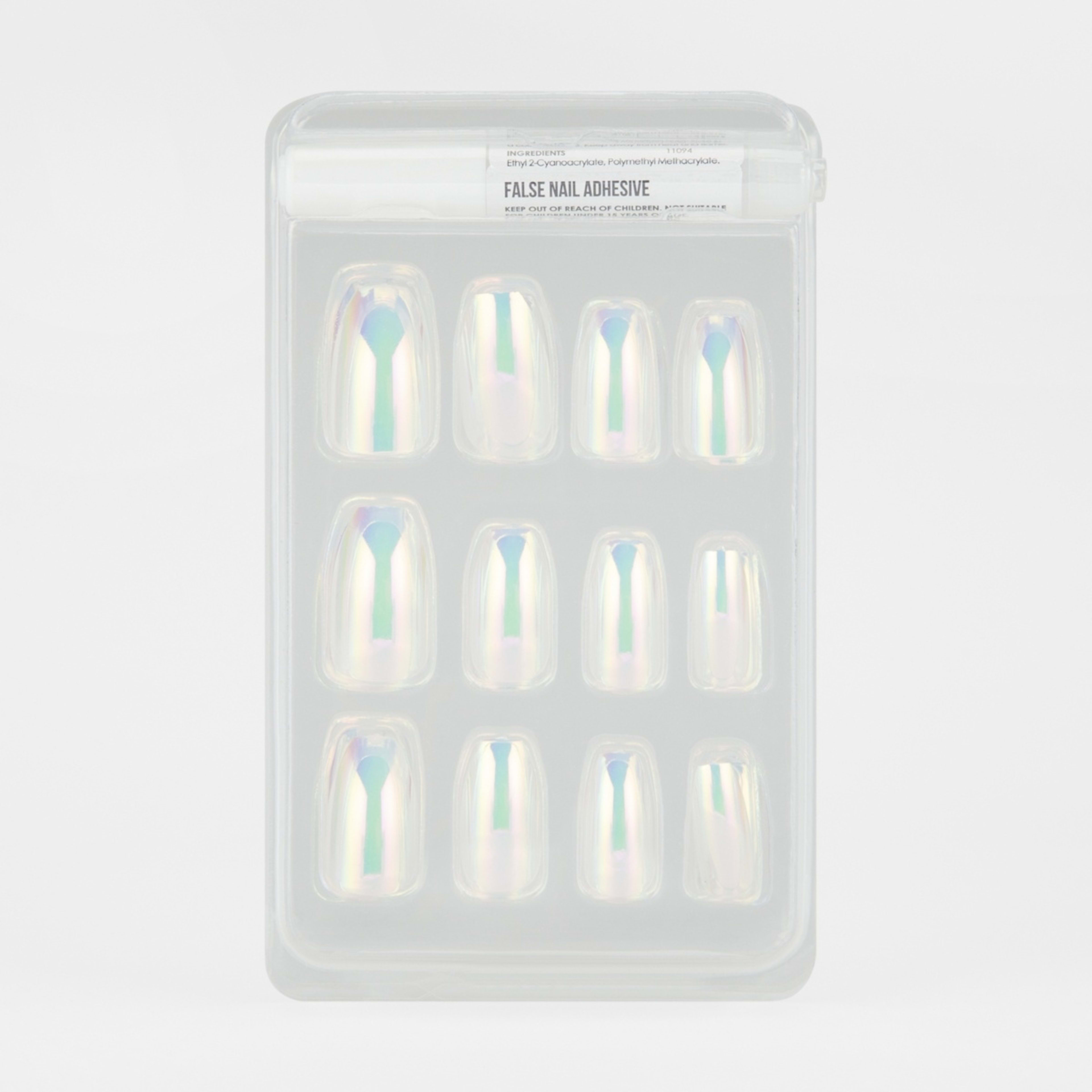 OXX Cosmetics 24 Pack False Nails with Adhesive Coffin Shape