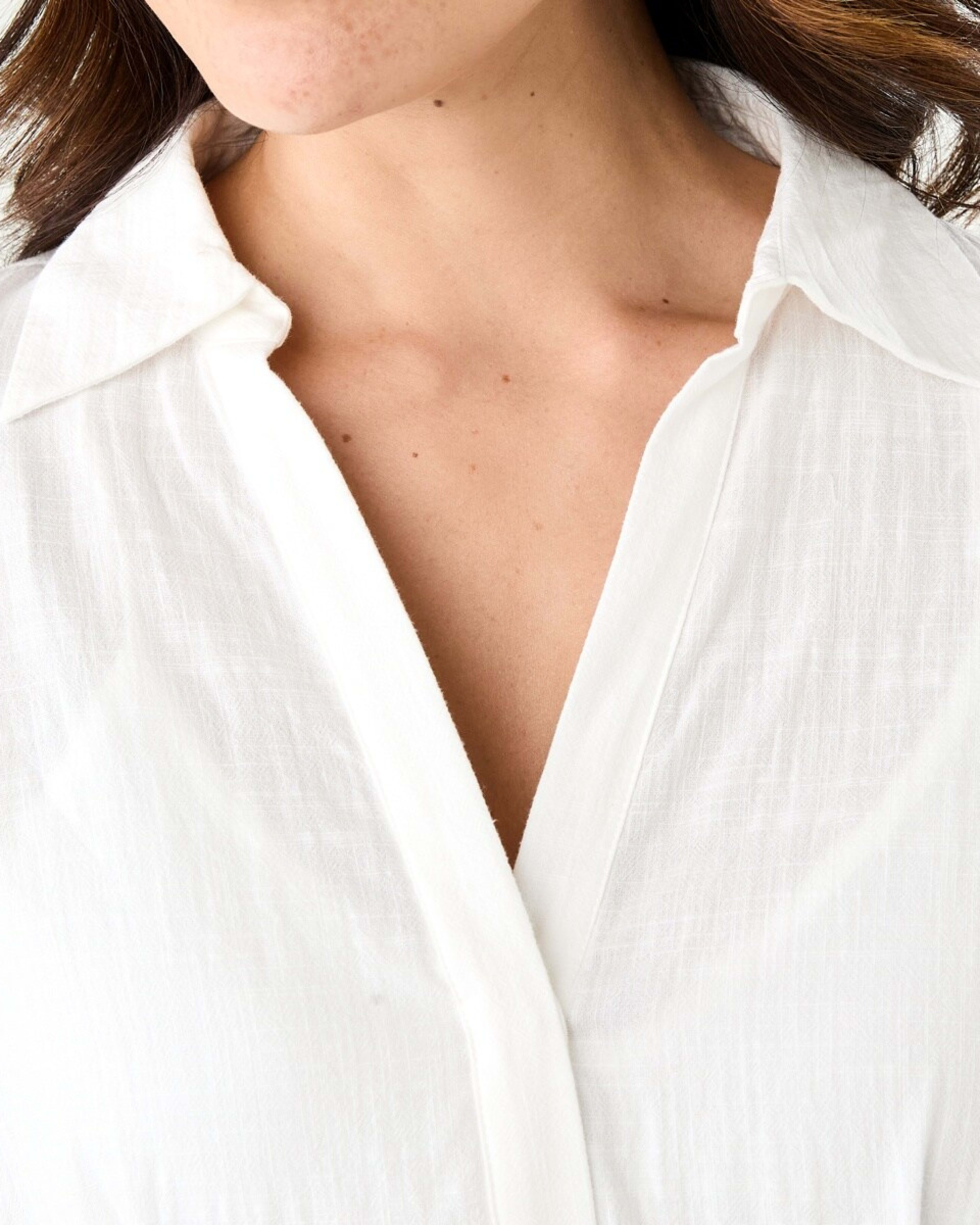 5 Short Sleeve Belted Midi Dress White, 5 of 9