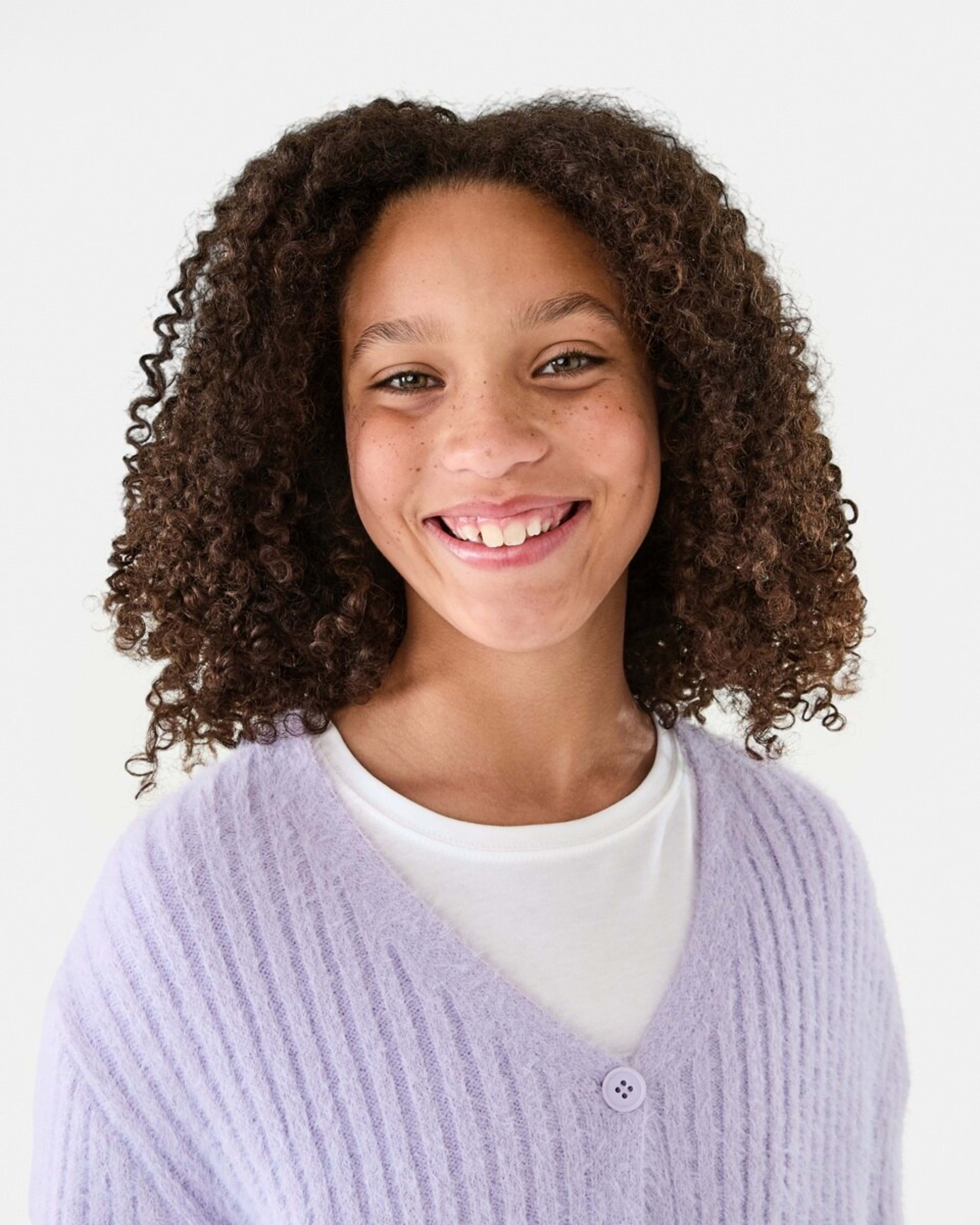 3 Crop Rib Cardigan Pst Purple, 3 of 9