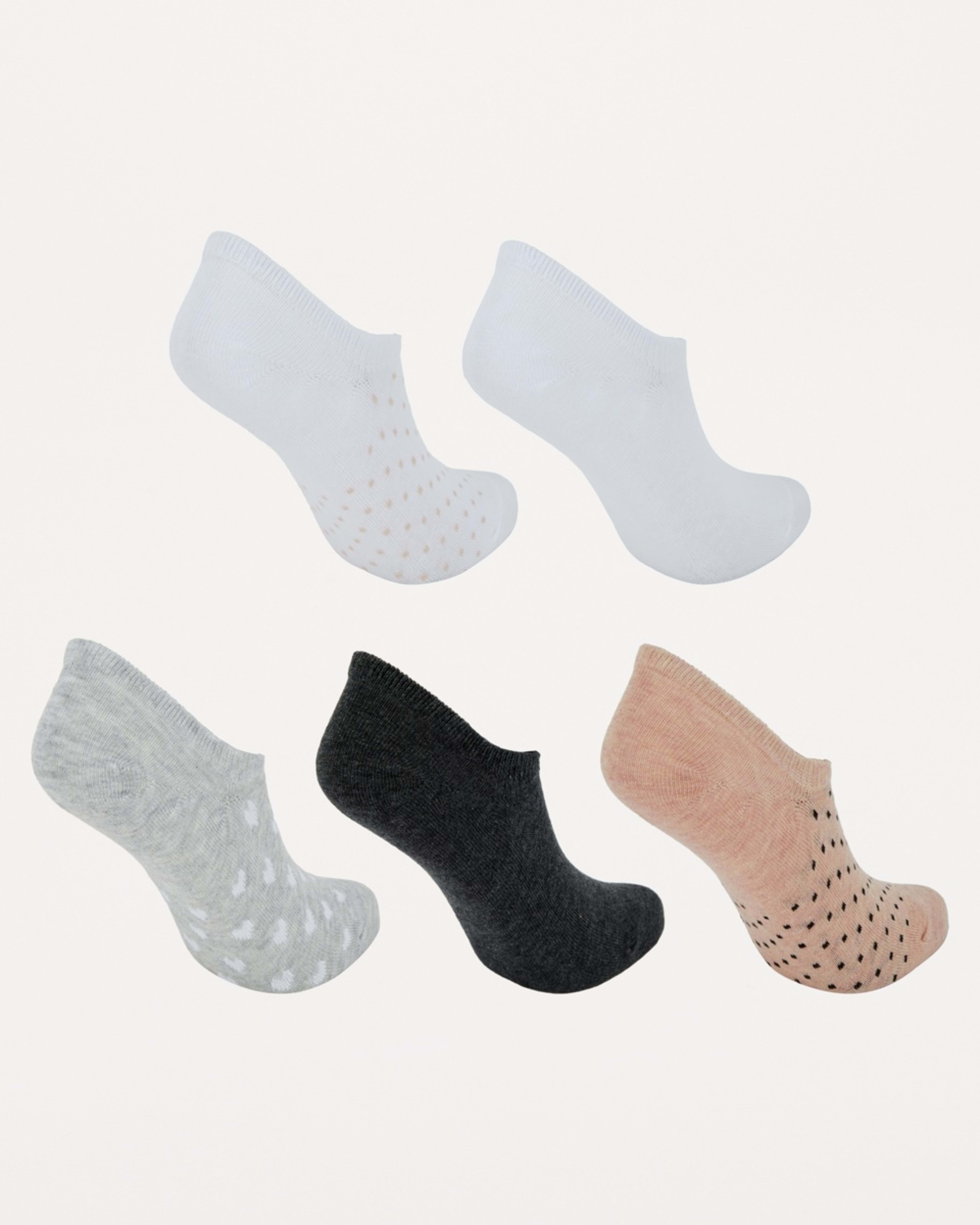 2 5 Pack Jacquard Sneaker Socks HEART SPOT MULTI PACK ROSE SMOKE, 2 of 3