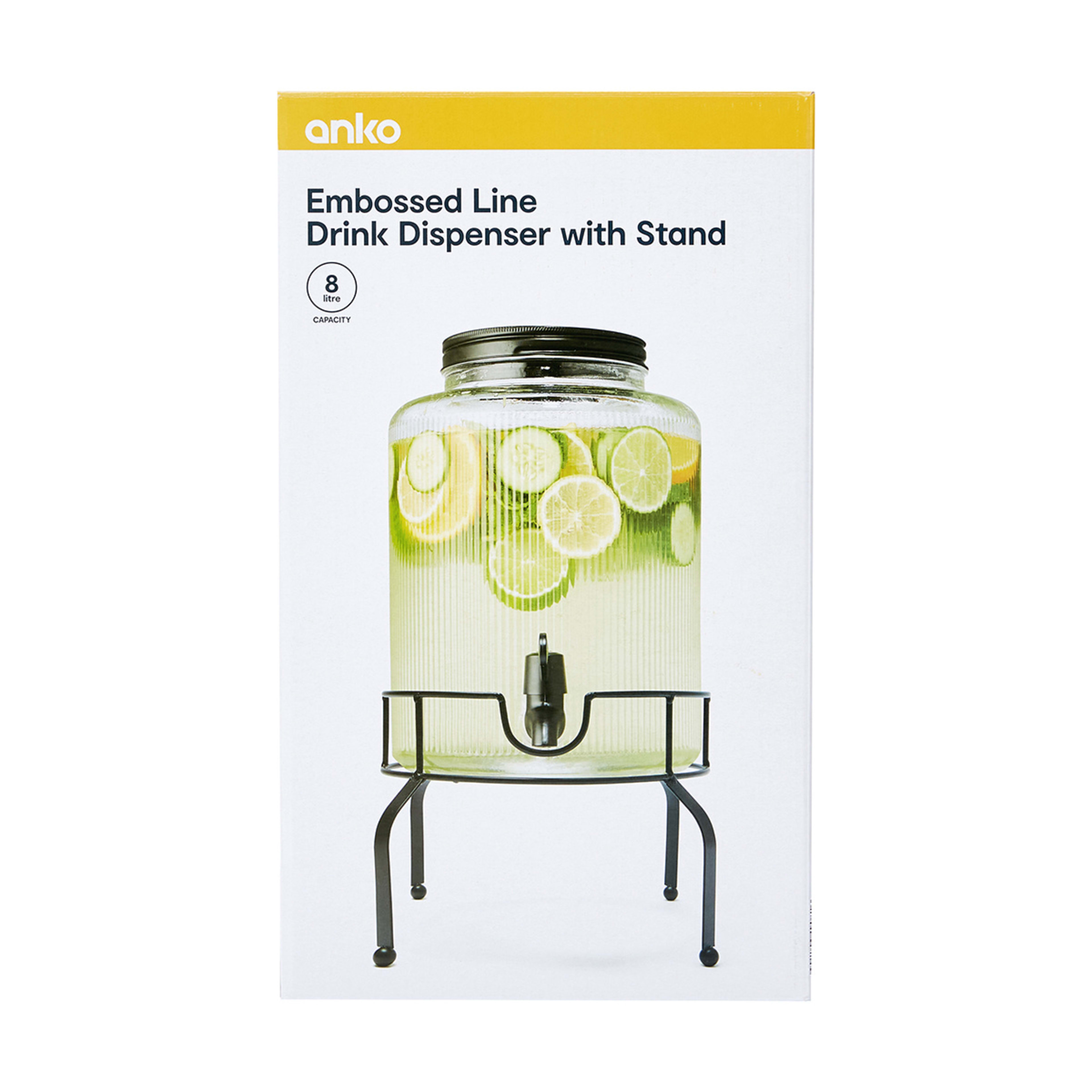 Embossed Line Drink Dispenser with Stand Kmart