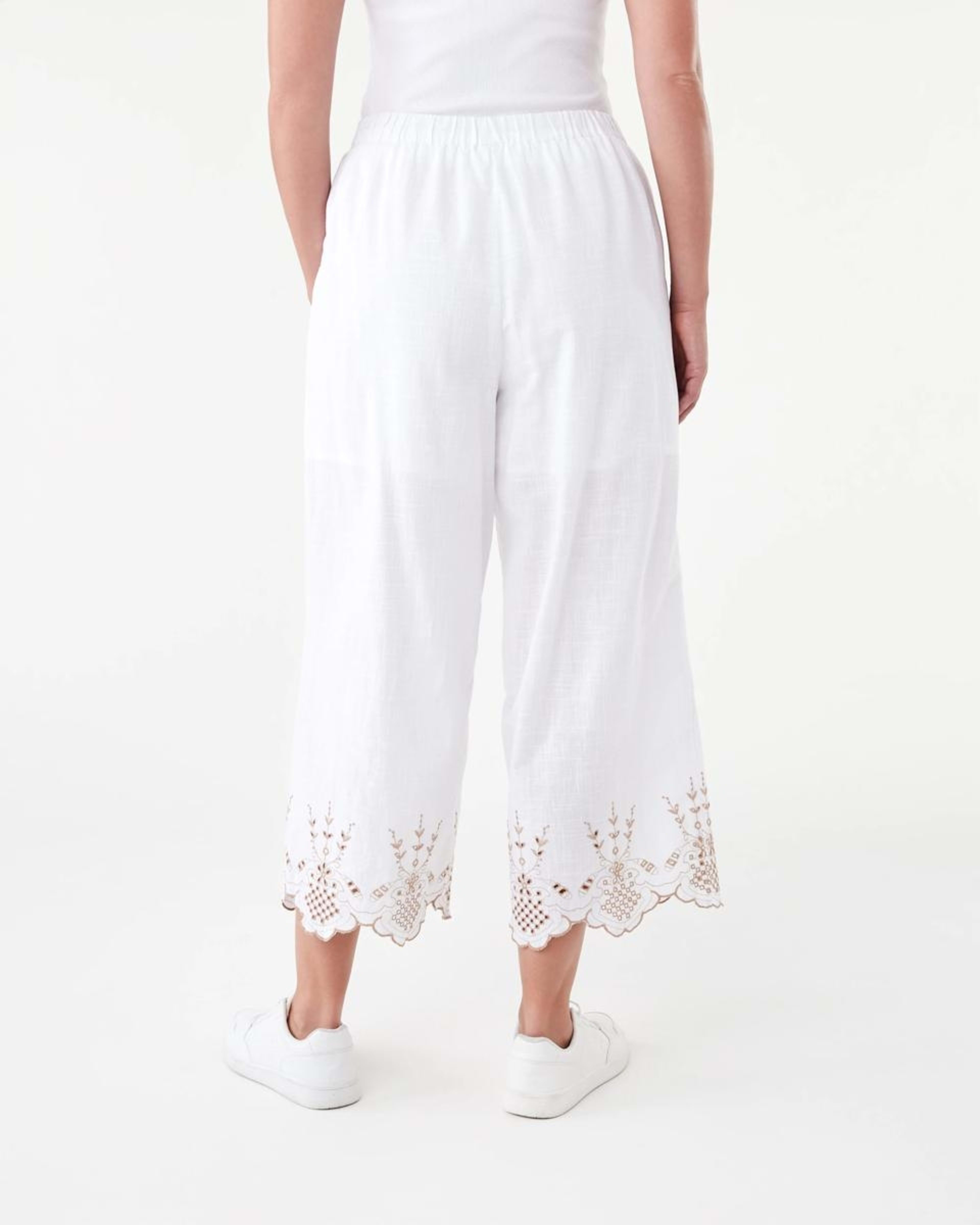3 Embroidered Hem Pants White, 3 of 6