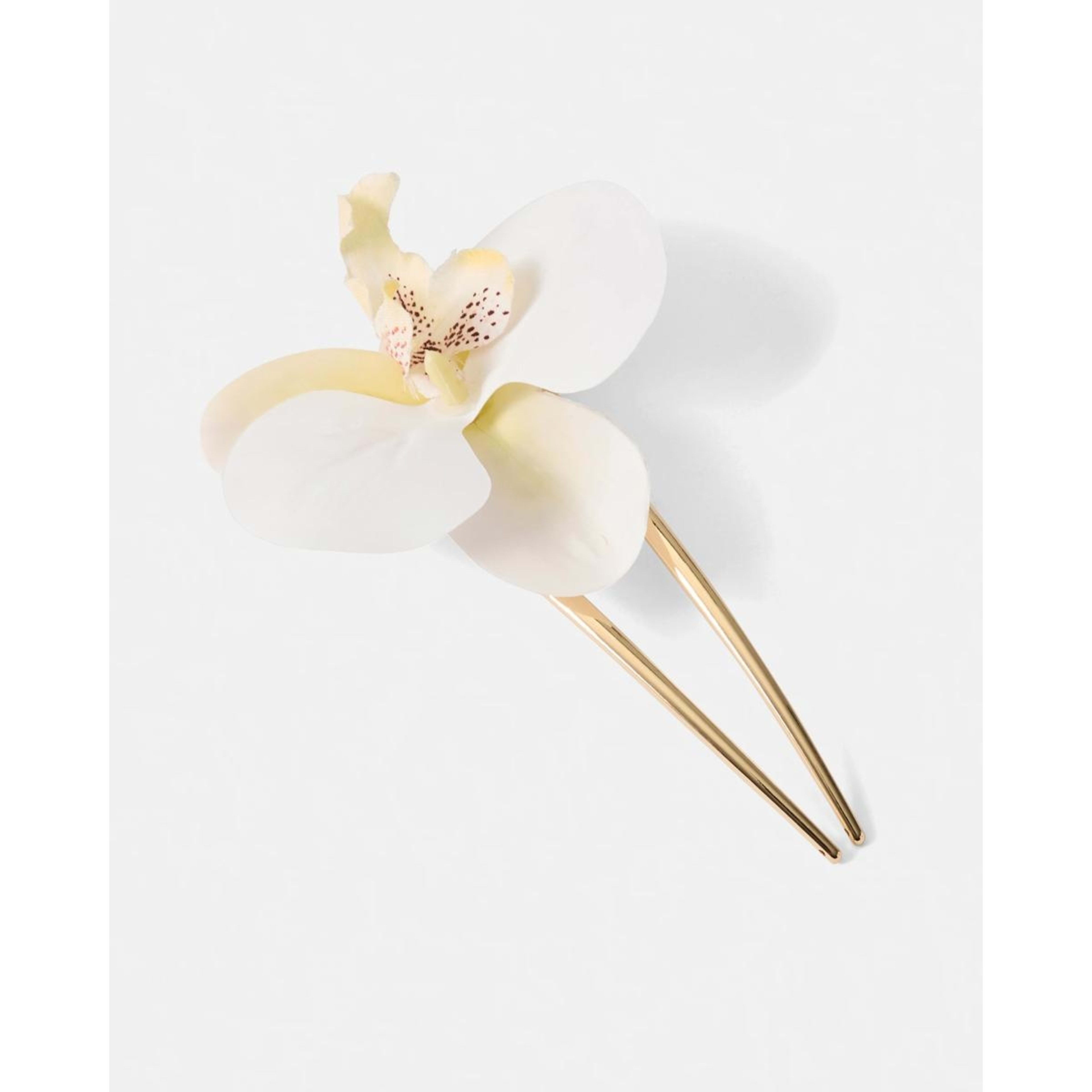 1 Orchid French Hair Pin - White, 1 of 4