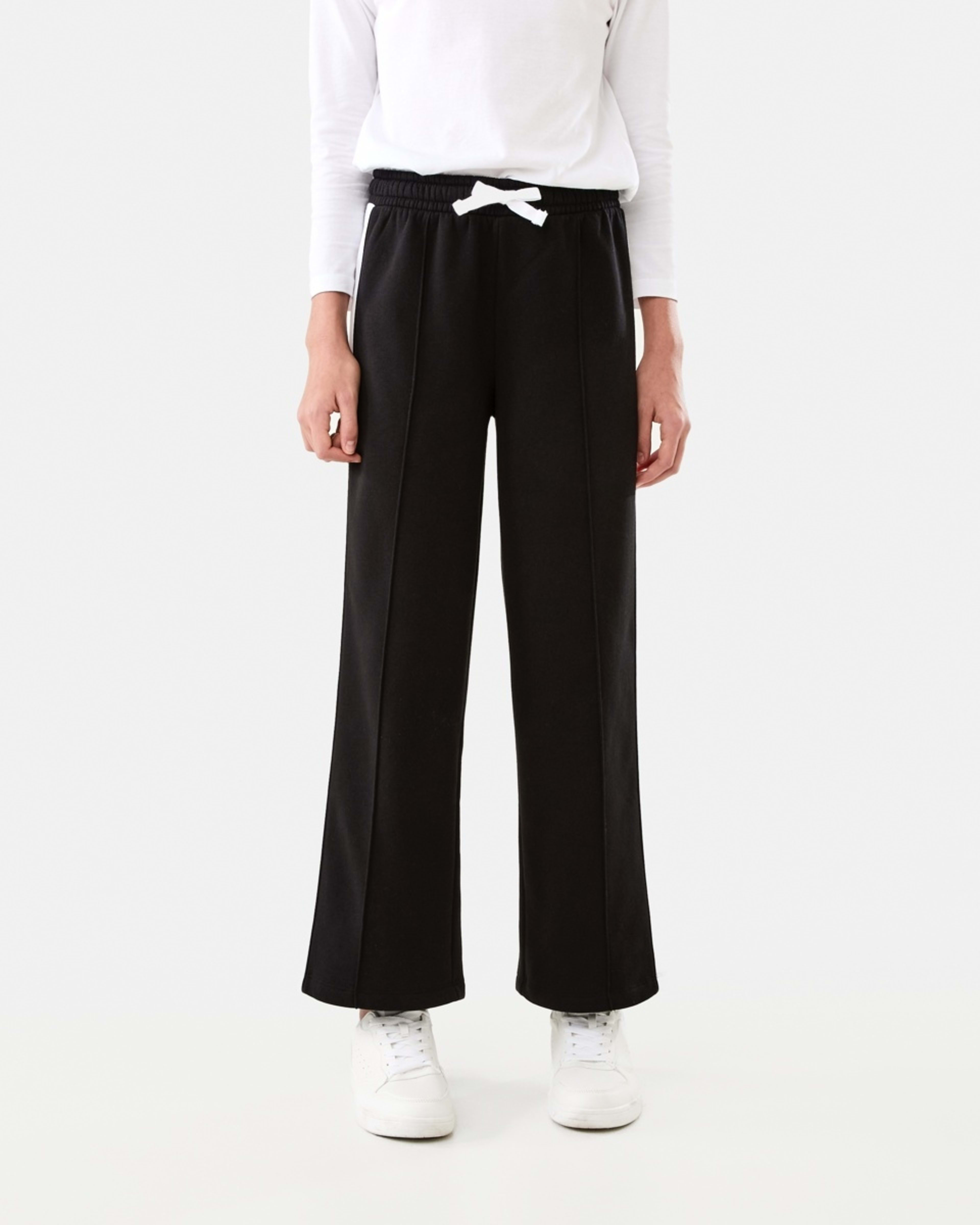 1 Stripe Wide Leg Trackpants Black